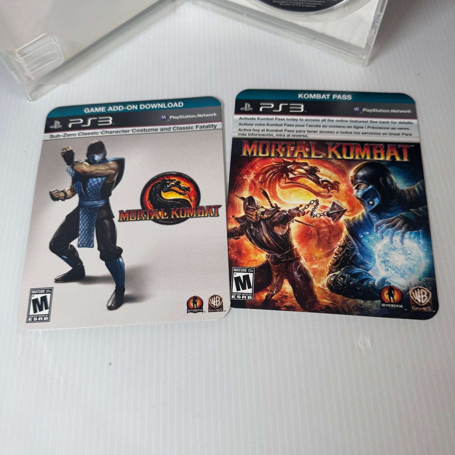 Mortal Kombat PS3 Video Game w/ Bonus Cards (Expired) Multiplayer 3D Complete