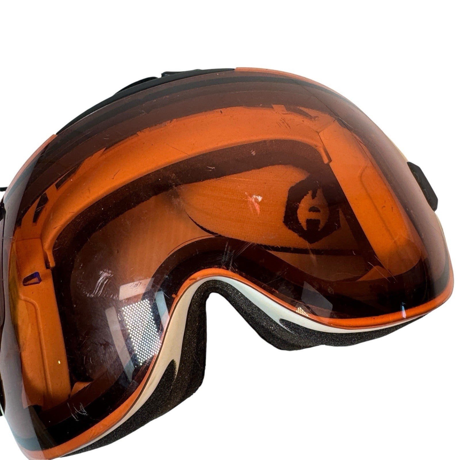 Abom Heated Anti-Fog Ski Snowboard Goggles White Frame Orange Lens