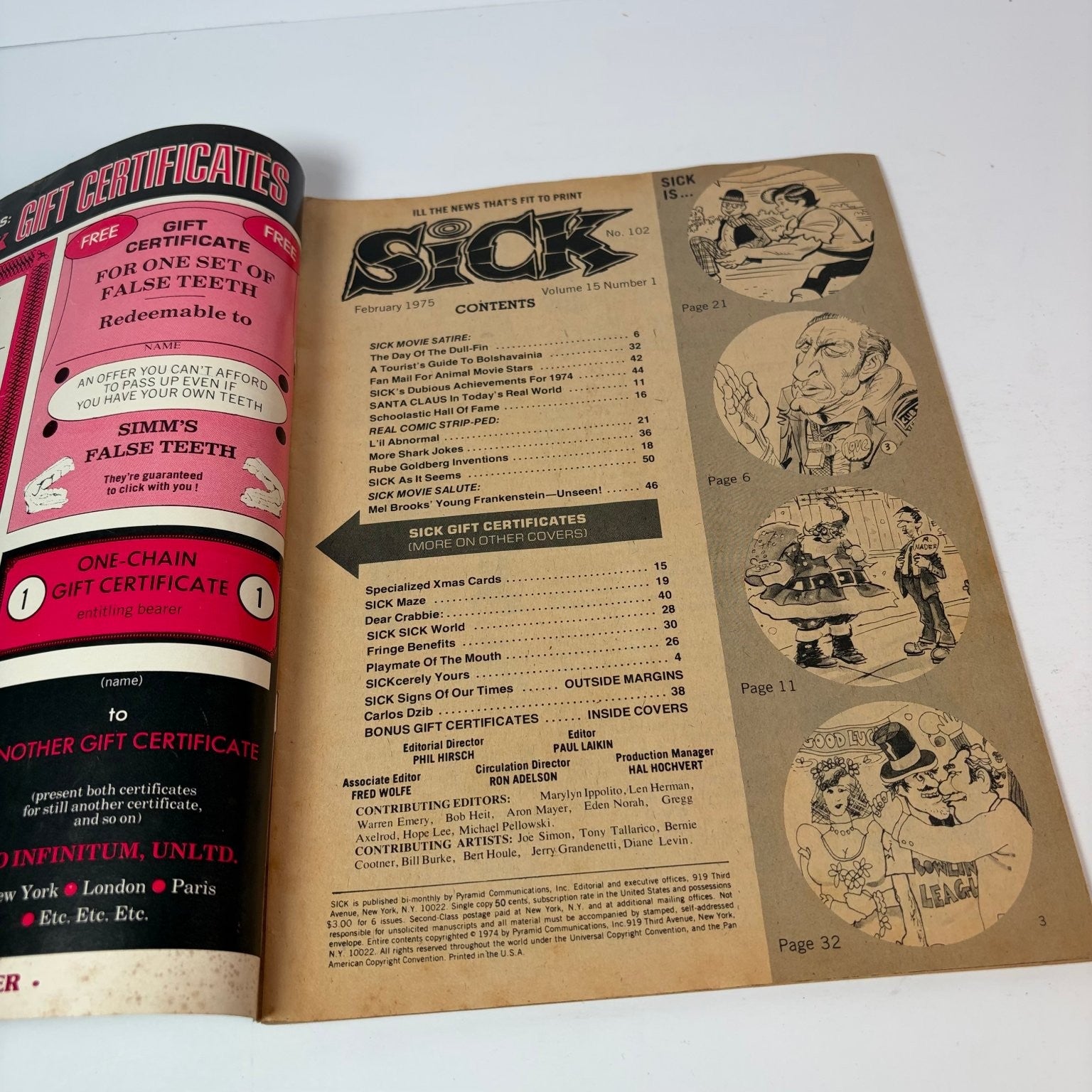 Sick Magazine February 1975 Young Frankenstein Howard Cosell Satire Humor