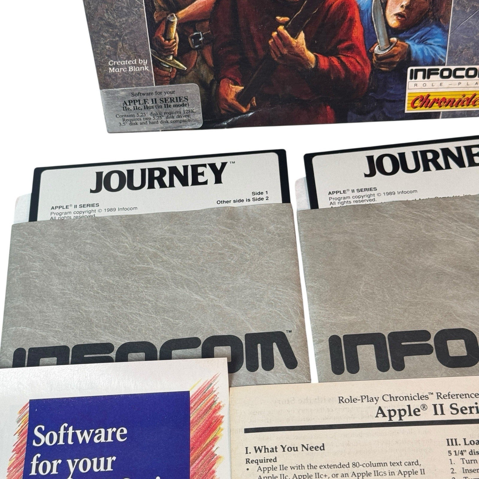 Journey The Quest Begins Apple II RPG Game 5.25” Floppy Complete
