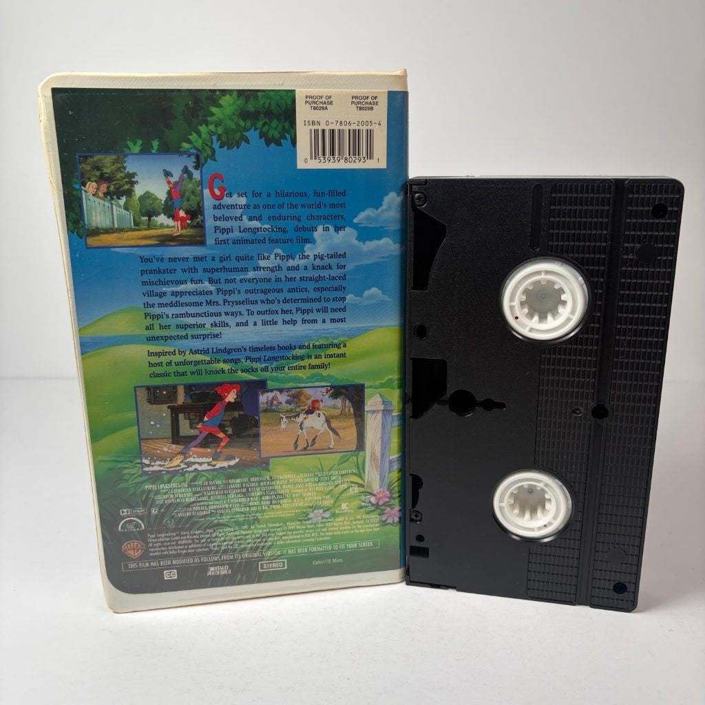 Pippi Longstocking VHS Astrid Lindgren Warner Bros Family Animated Movie 1997