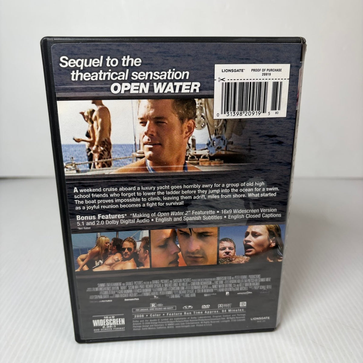Open Water 2 Adrift DVD (2006) Widescreen Hans Horn, Eric Dane, Susan May Pratt