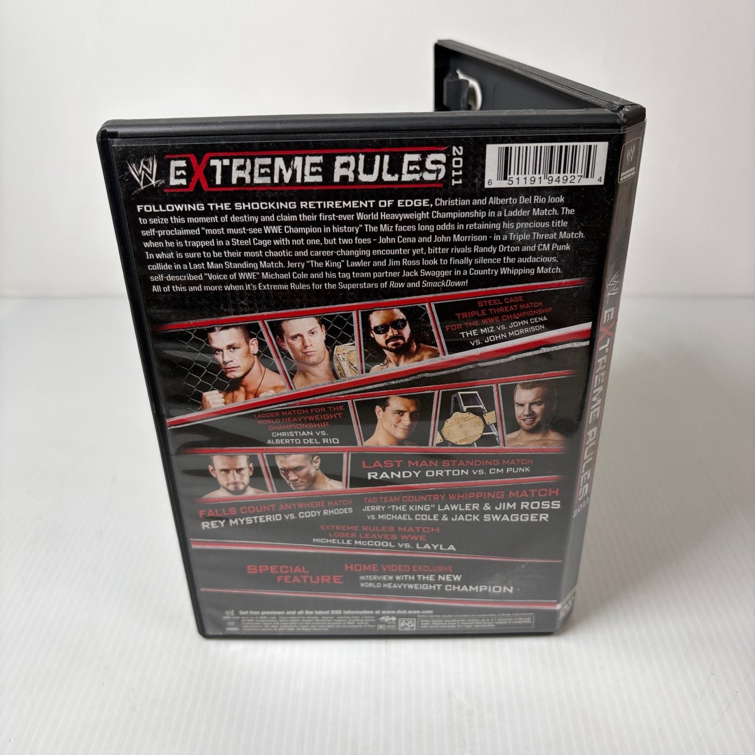 WWE Extreme Rules 2011 DVD John Cena Randy Orton CM Punk Christian Rey Mysterio