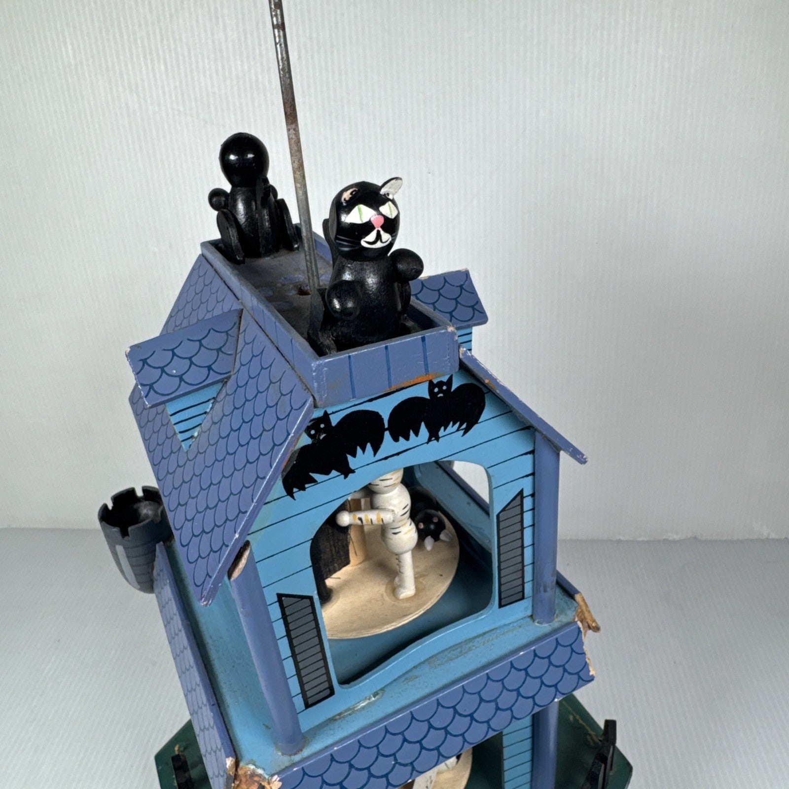 Vintage 1980s Happy Halloween Haunted House Candle Carousel AS IS