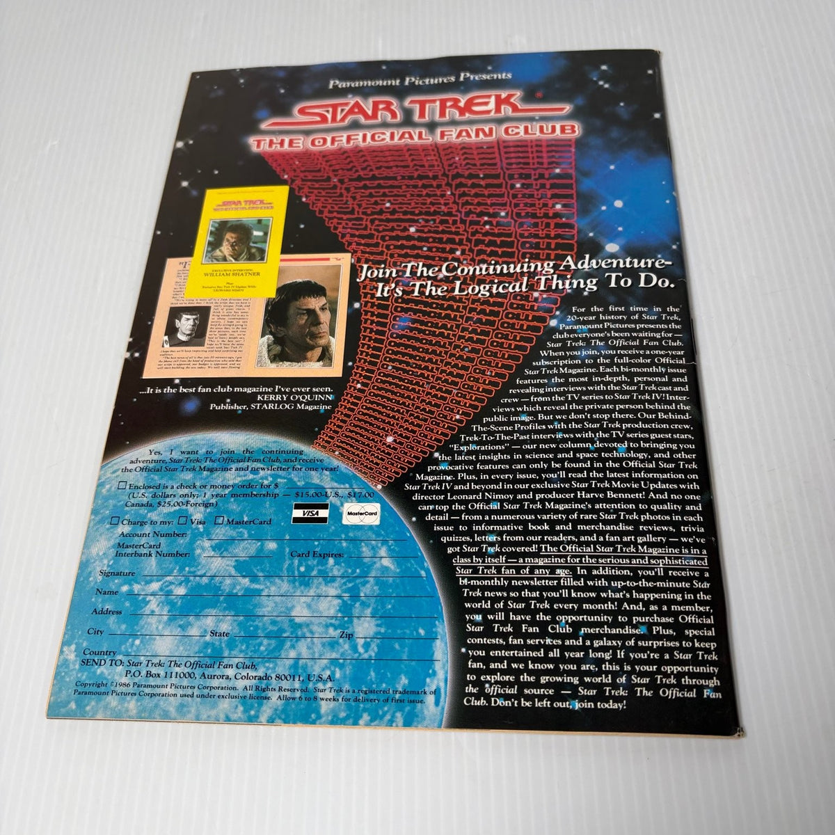 STARLOG Magazine September 1986 The Fly Star Trek Howard the Duck Sci-Fi