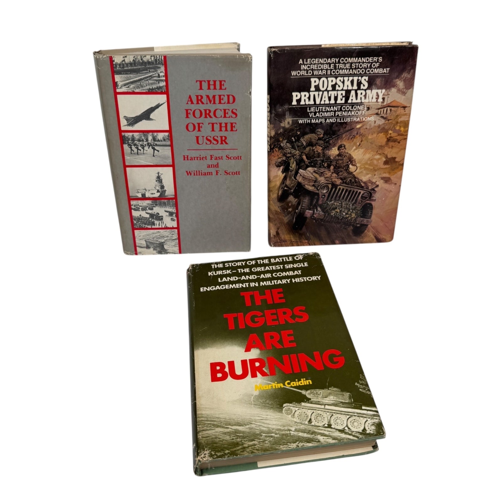 VTG Military History Hardcover Set Of 3 War Books Popski's Private Army & More