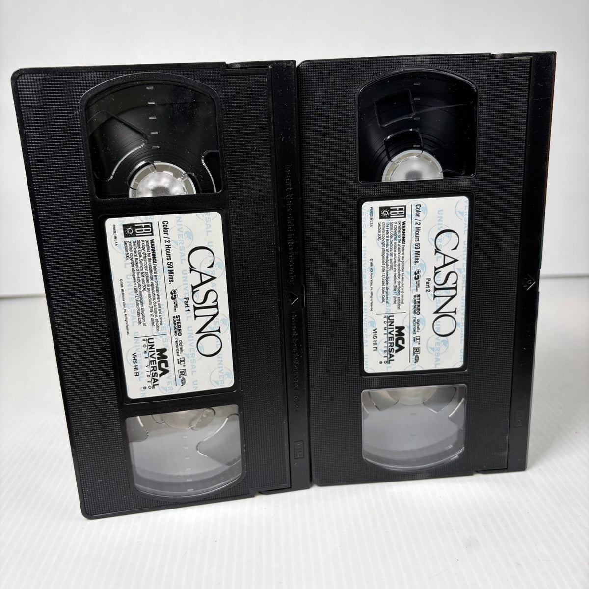 Casino VHS 1996 Crime Drama Martin Scorsese Two-Tape Set Universal