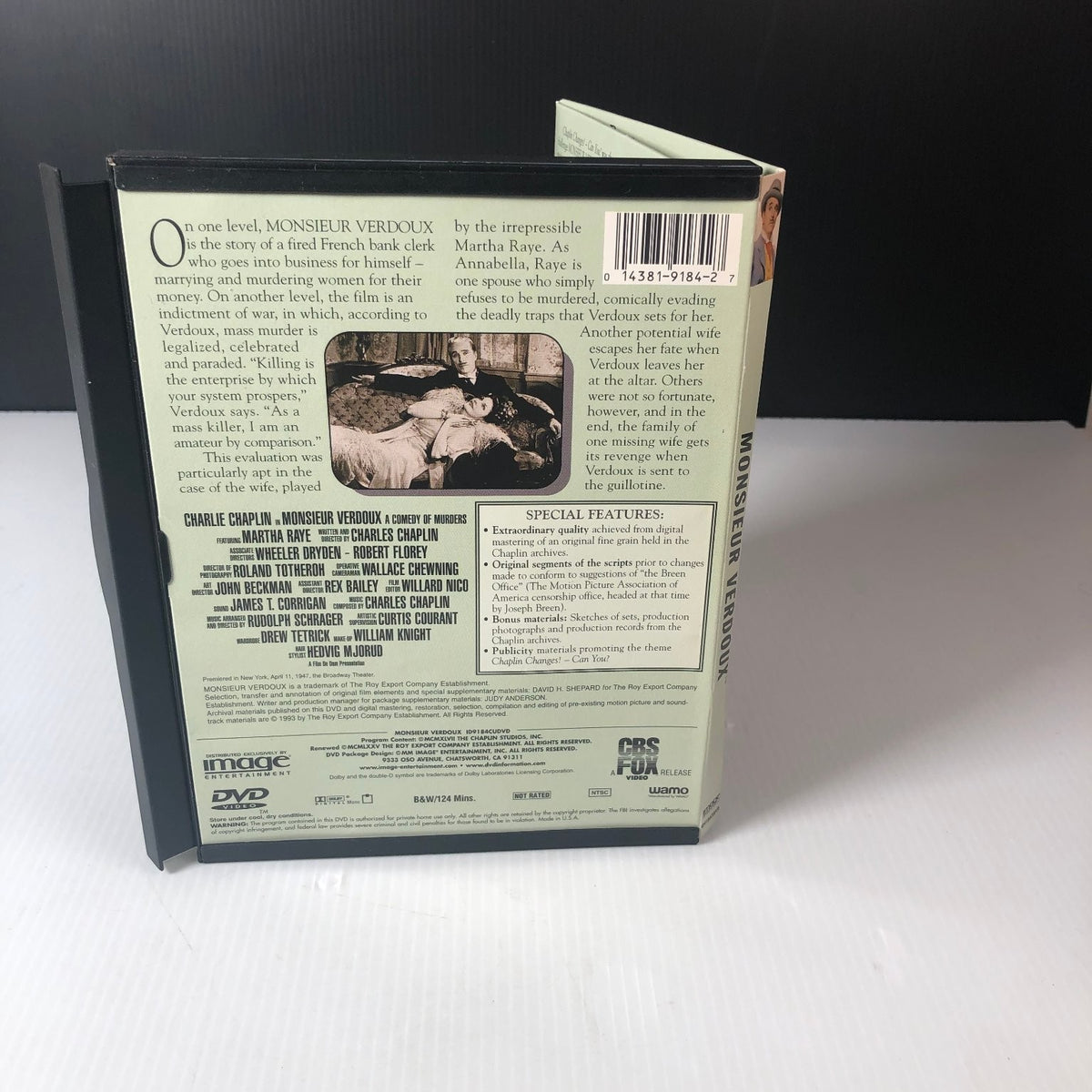 Monsieur Verdoux DVD 1947 Charles Chaplin Comedy of Murders