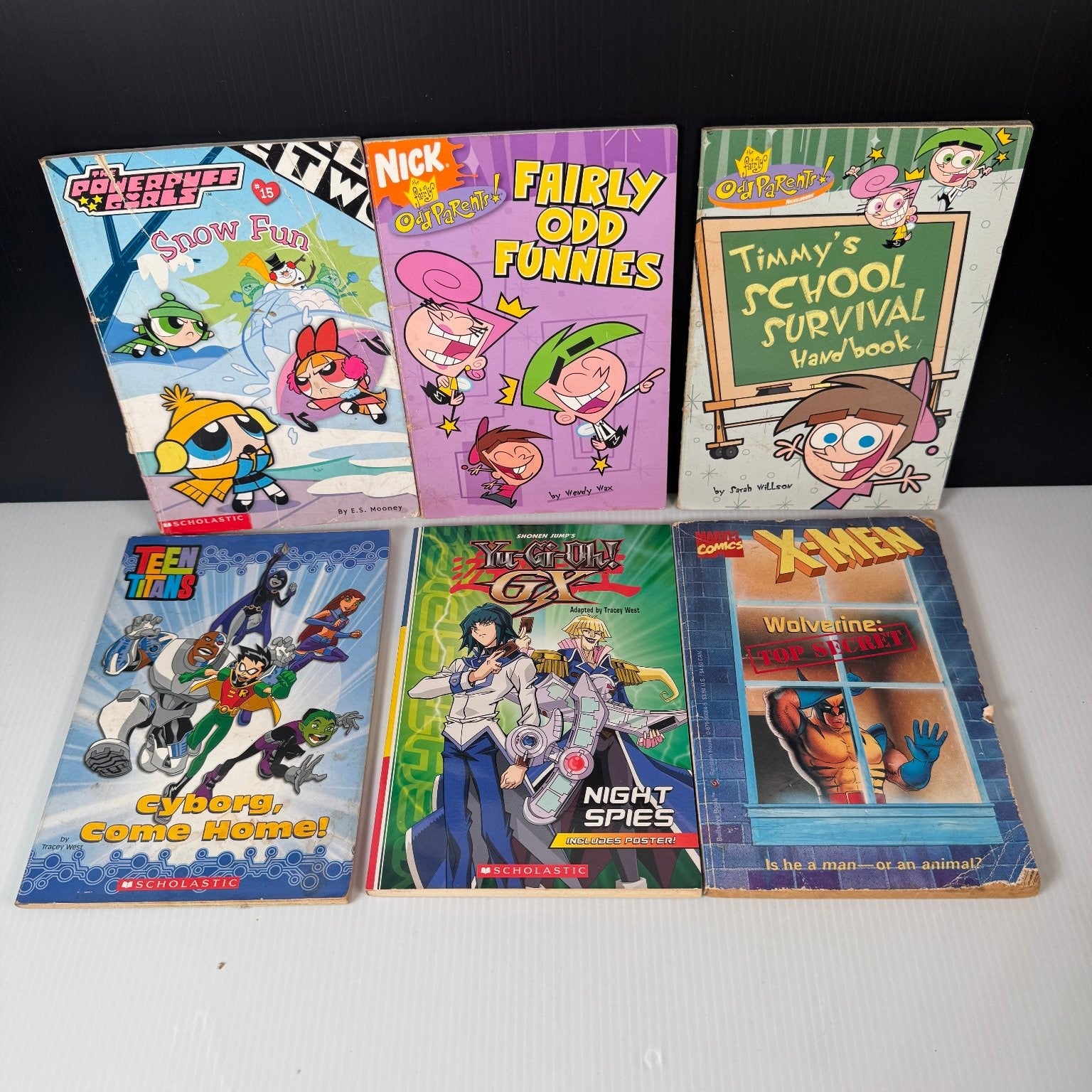 Vintage Scholastic Book Lot X-Men Wolverine Powerpuff Girls Fairly Odd Parents