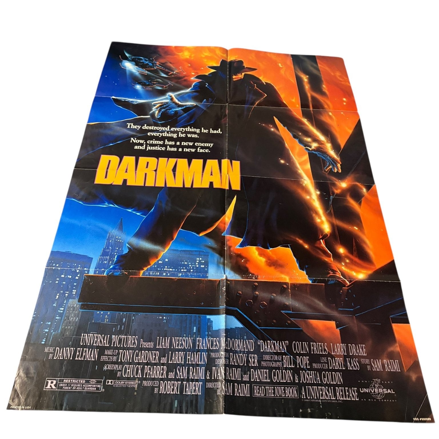 Darkman 1990 One-Sheet Movie Poster Universal Pictures Sam Raimi 27"x40"