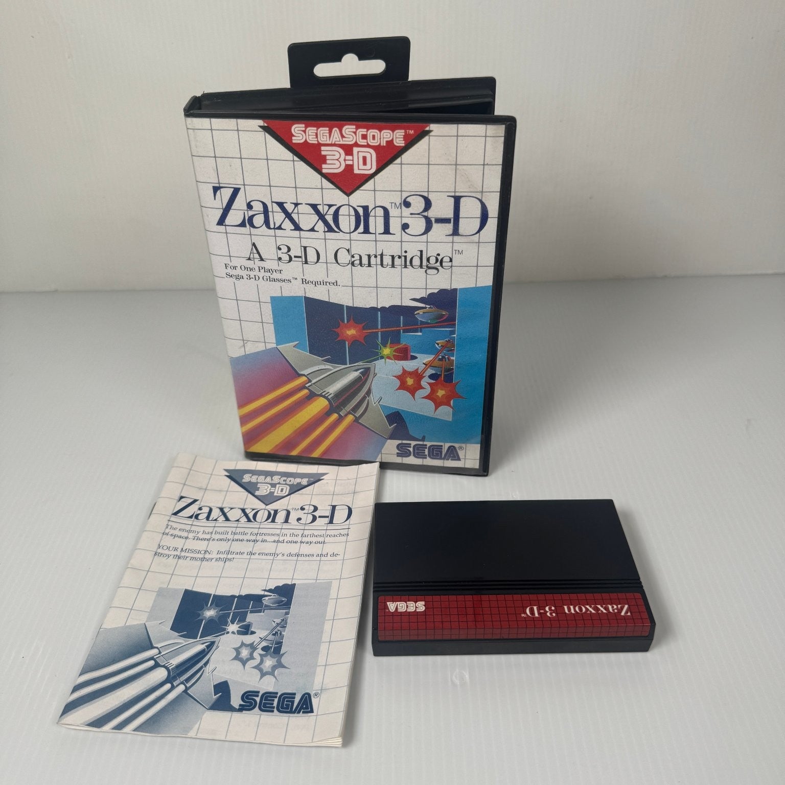 Zaxxon 3-D Sega Master System Video Game Segascope 3-D Game Complete CIB