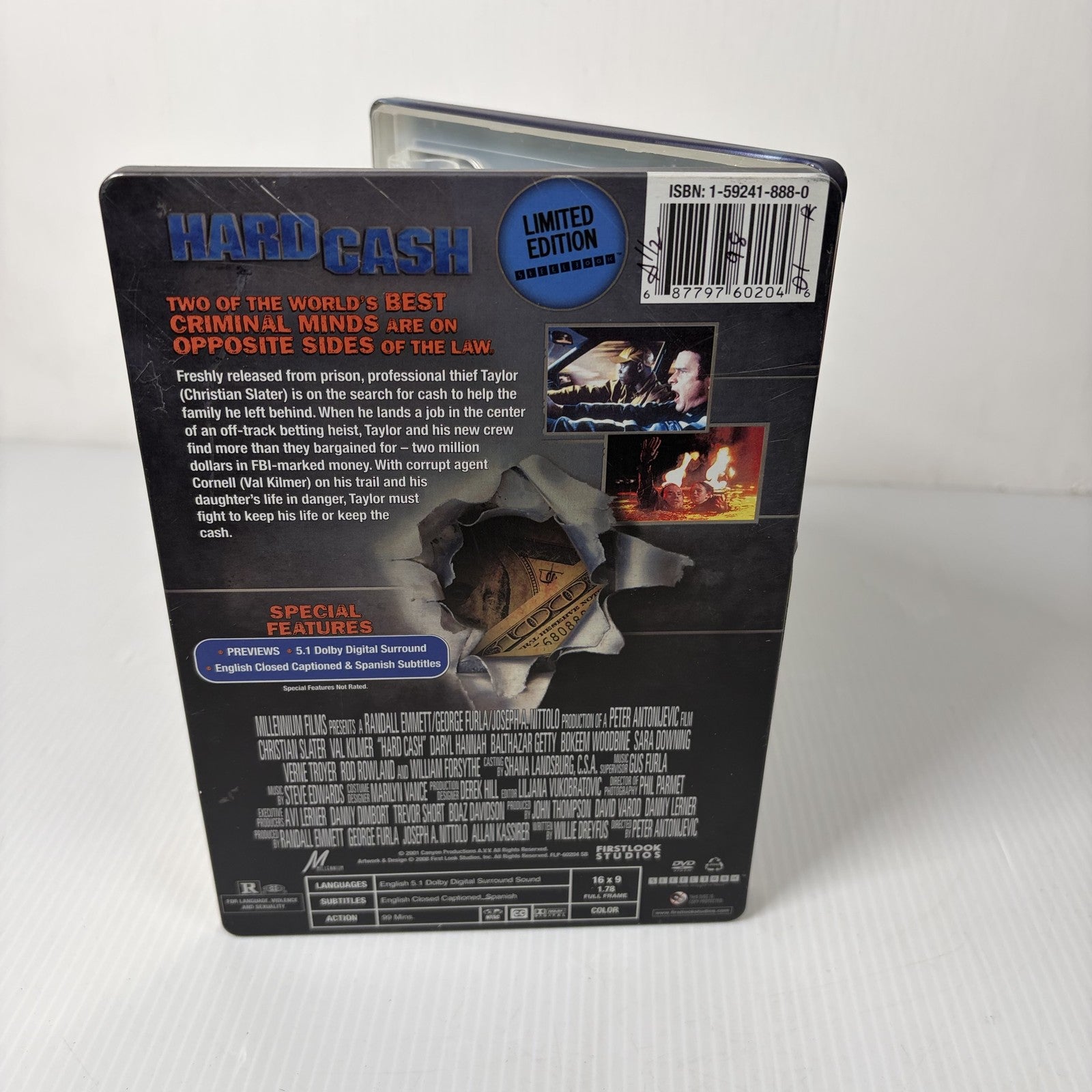 Hard Cash (2002) Limited Edition SteelBook DVD Christian Slater Val Kilmer