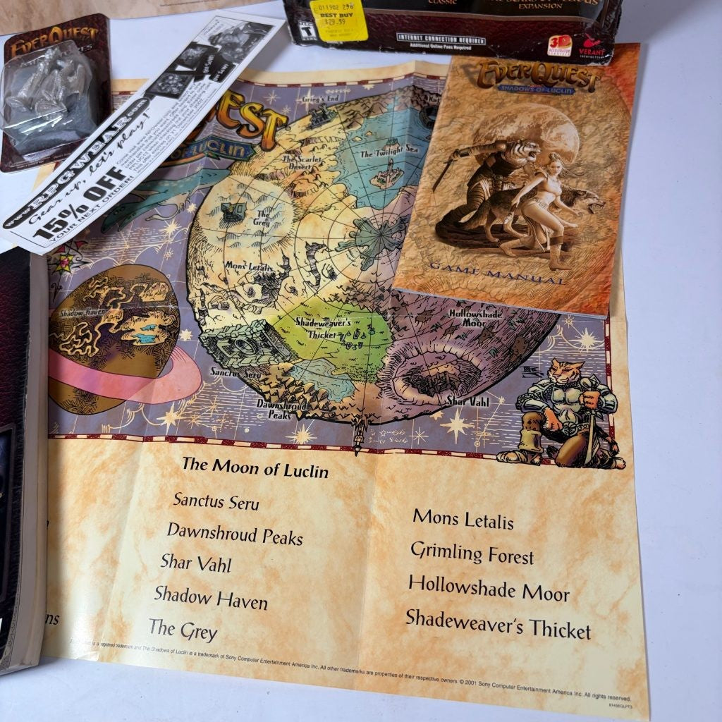 NO GAME EverQuest Trilogy Collector's Edition PC Big Box Extras Only Figurines