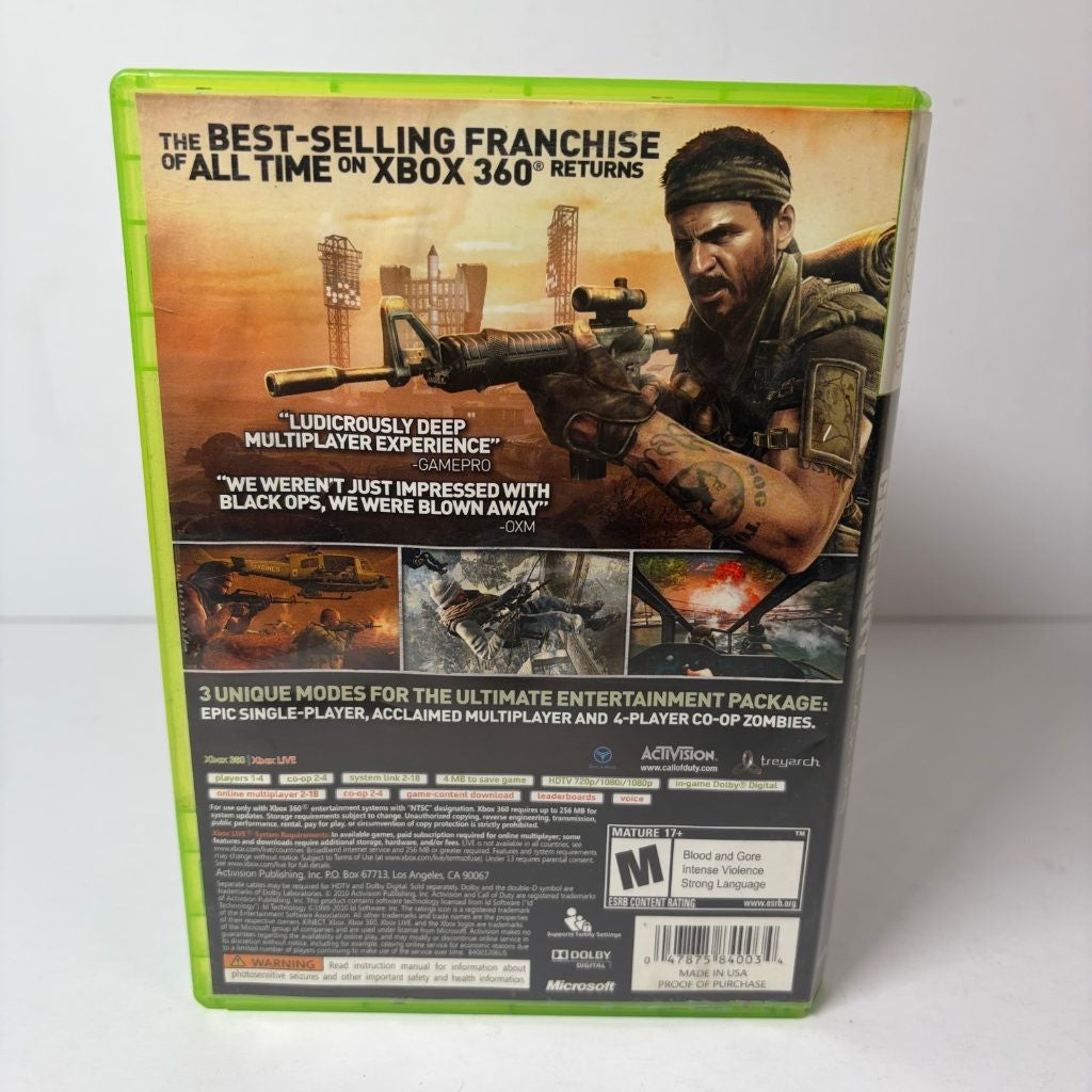 Call of Duty Black Ops Xbox 360 NTSC Activision Treyarch Complete w/ Manual