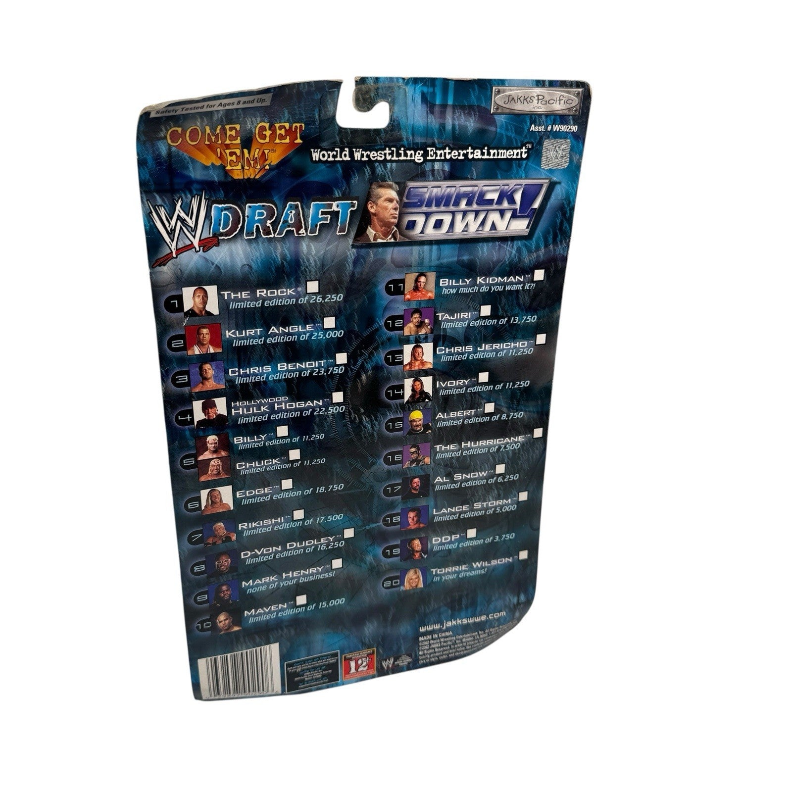 Chris Jericho WWE Jakks Draft Smackdown #13 Action Figure New 2002 AEW