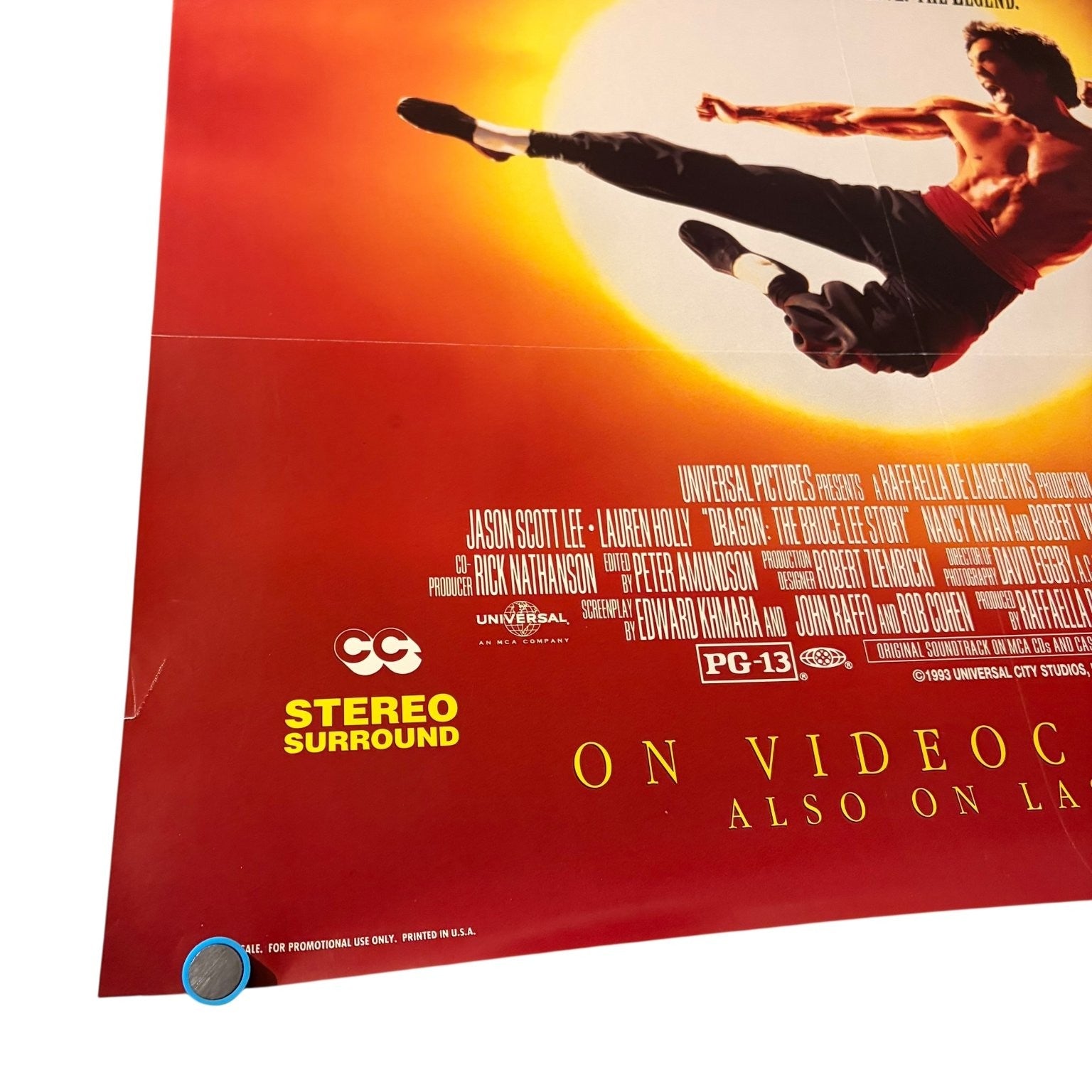 Vintage Dragon The Bruce Lee Story 1993 One Sheet Movie Poster USA 27"x40"
