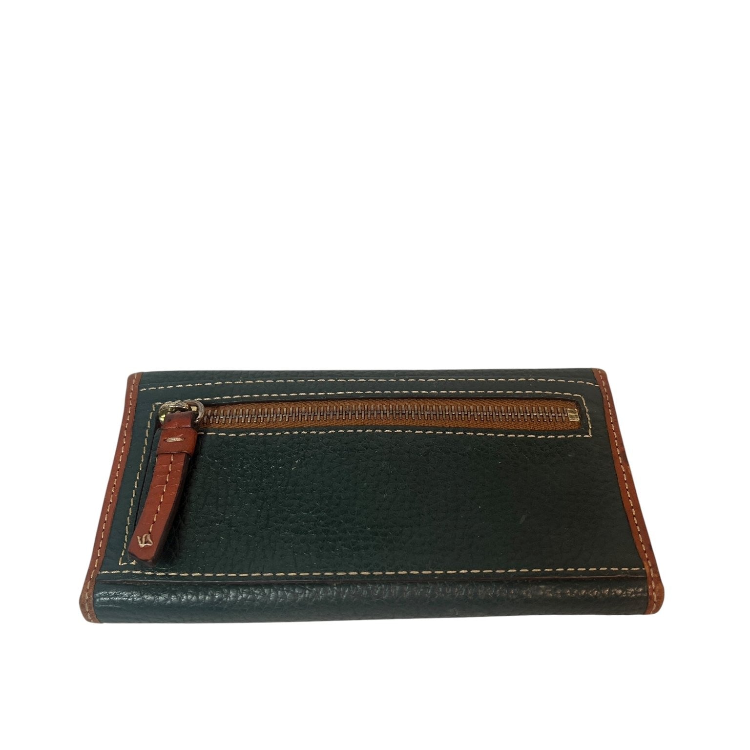 Vintage Dooney & Bourke Tote Bag Purse Saffiano Tassel Orange with Green Wallet