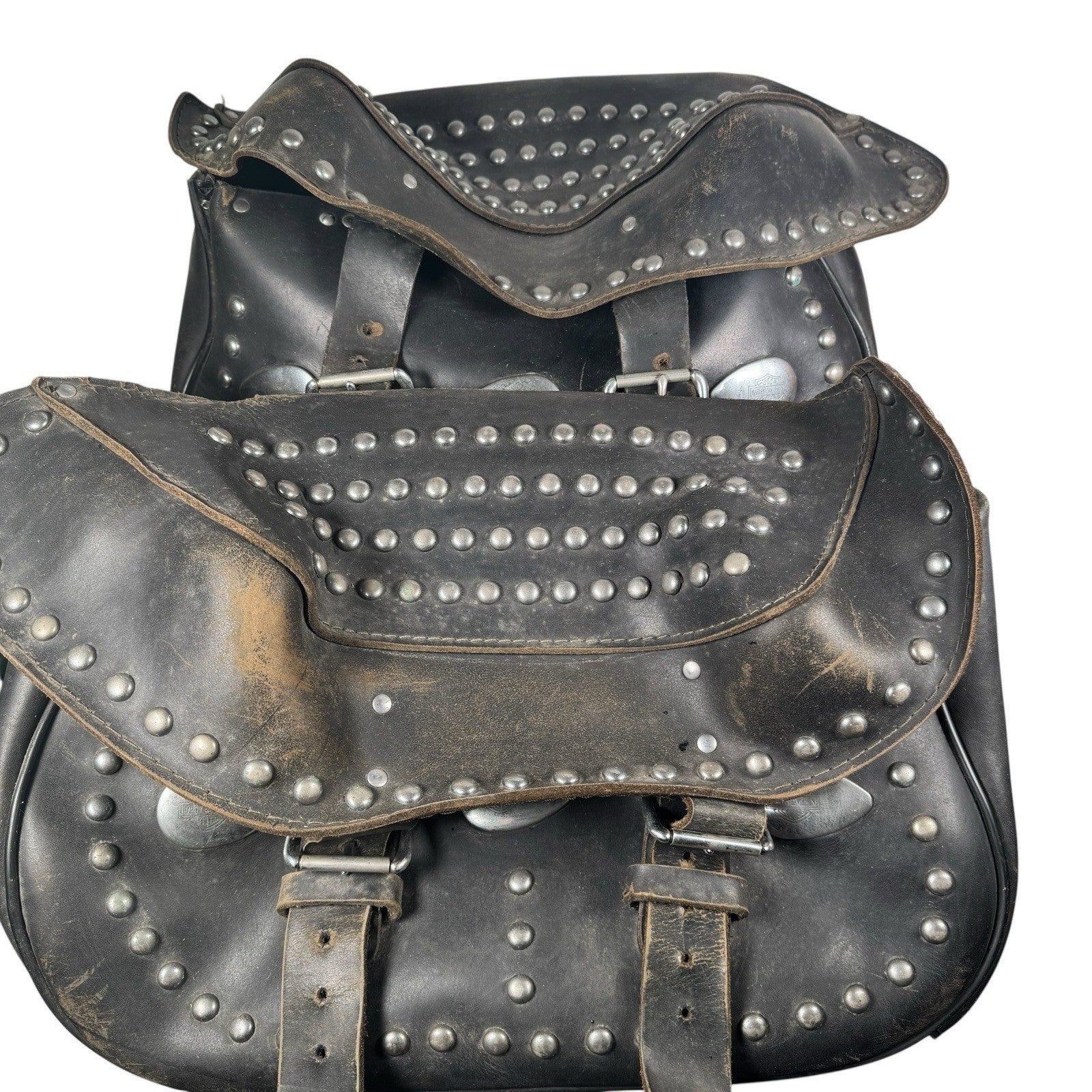 Vintage Harley-Davidson Leather Softail Saddlebags Studded Made in USA