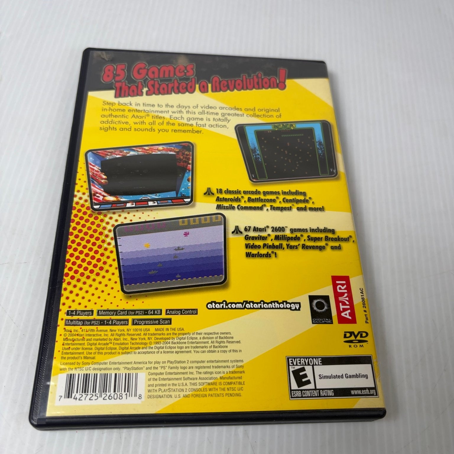 Atari Anthology PlayStation 2 PS2 Video Game 85 Games Retro Arcade Complete CIB