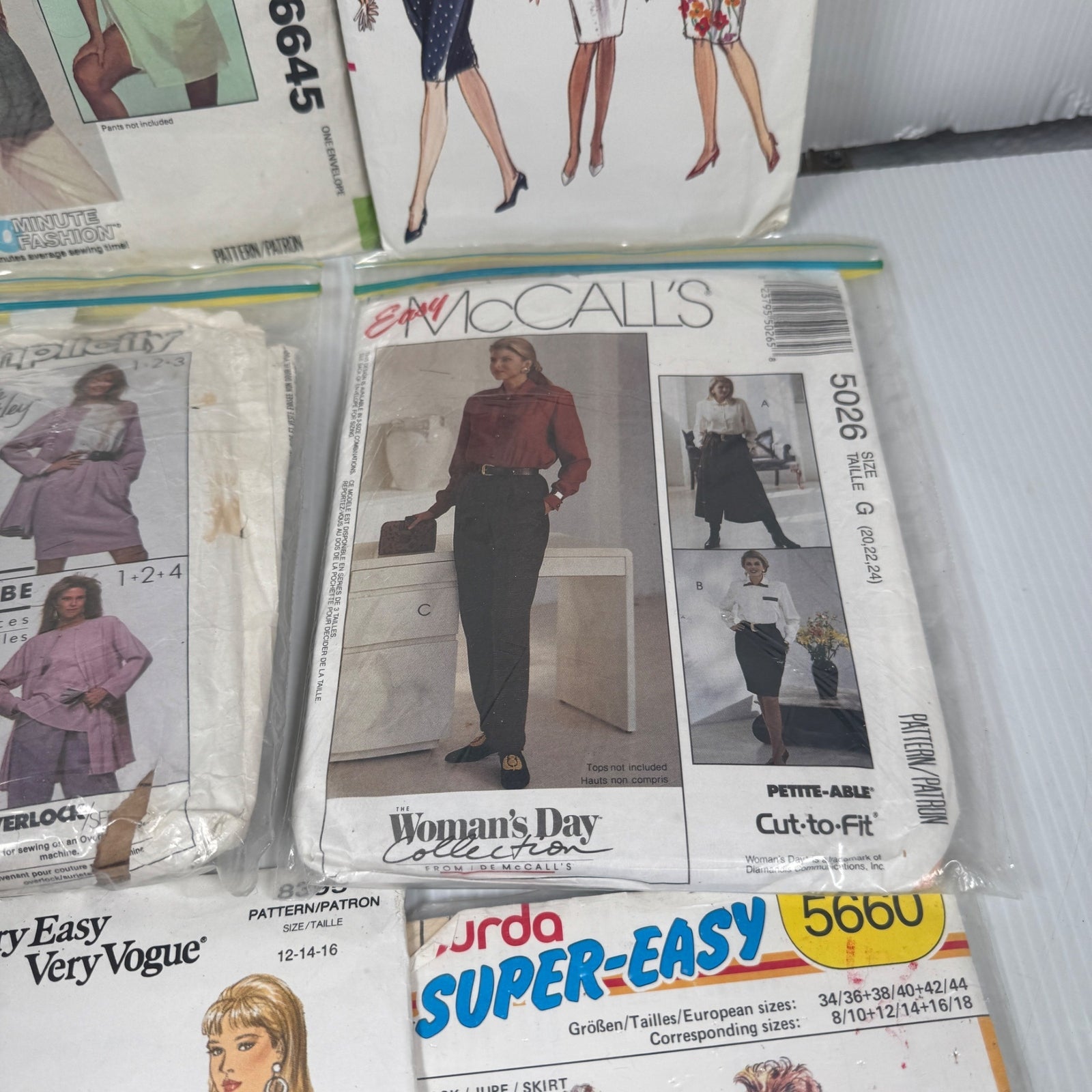 Lot of 9 VTG Womens Dress & More Patterns McCalls Vogue Simplicity 1970s-1990s