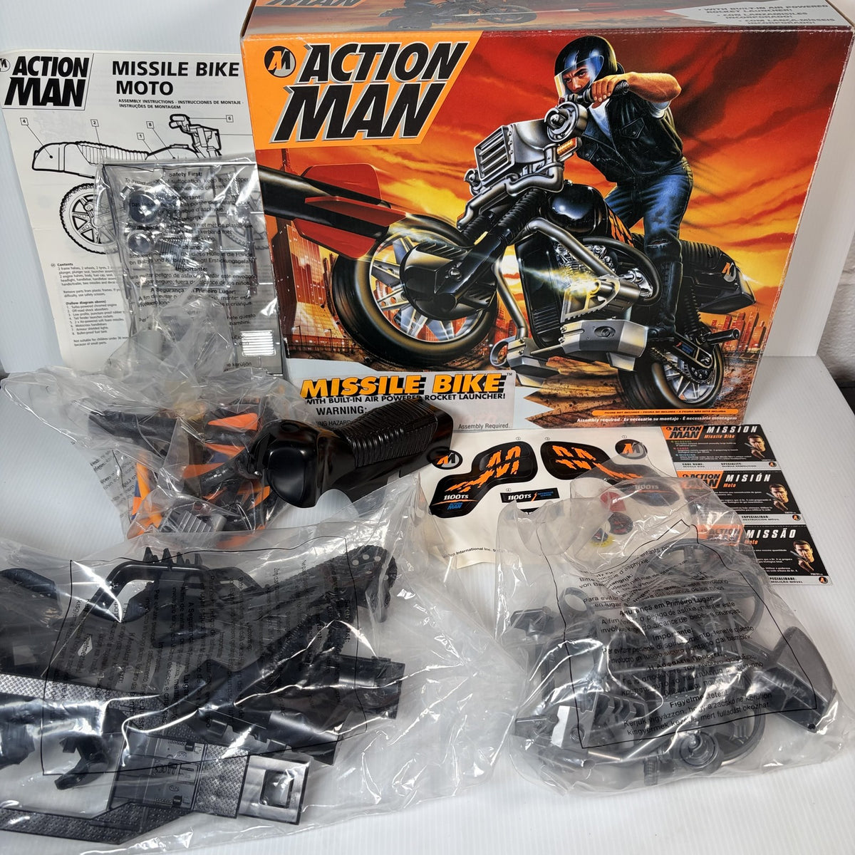 Action Man Missile Bike Moto Vehicle Playset Hasbro 1994 Open Box Sealed Parts