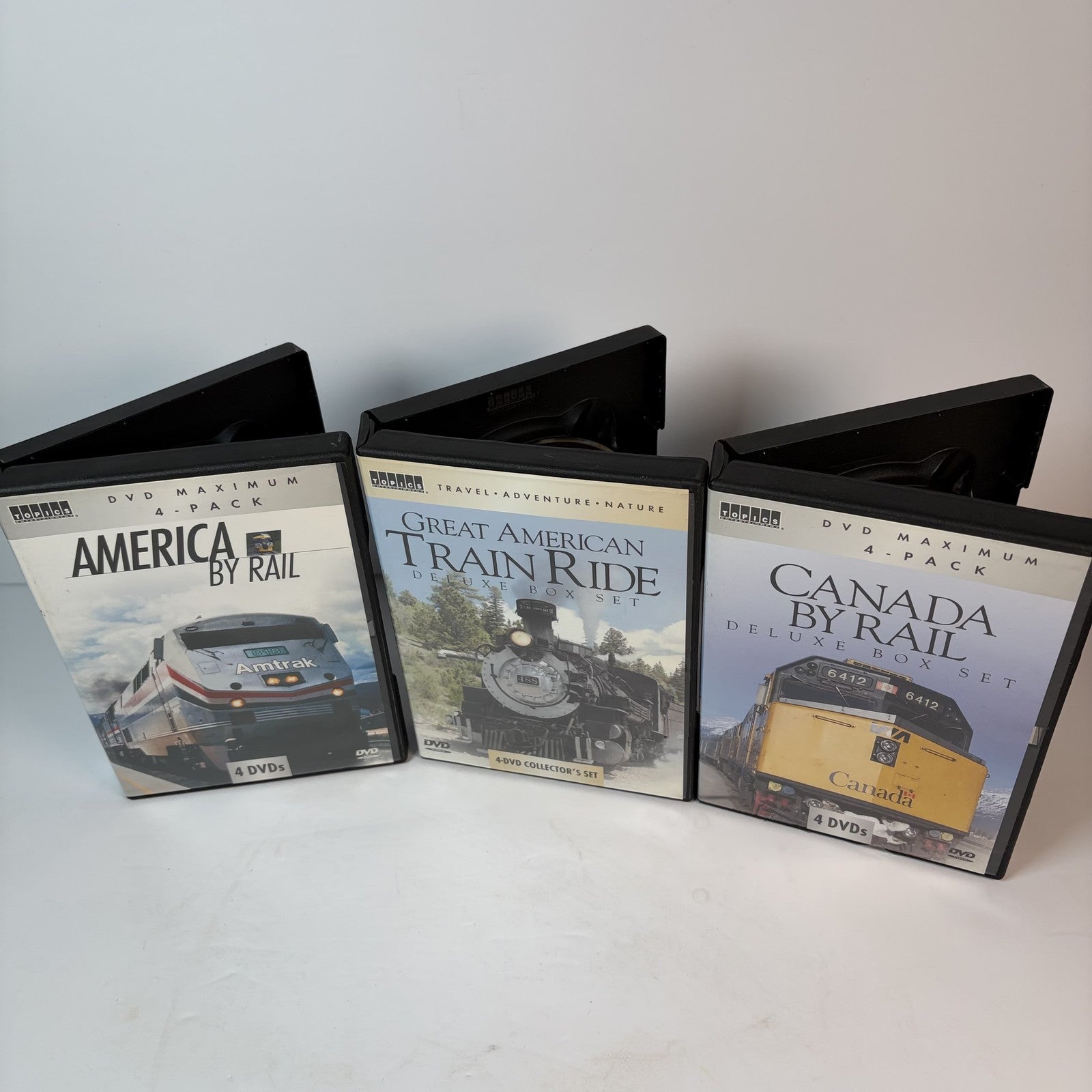 Lot of 3 Train DVD Sets America By Rail Great American Train Ride Canada By Rail