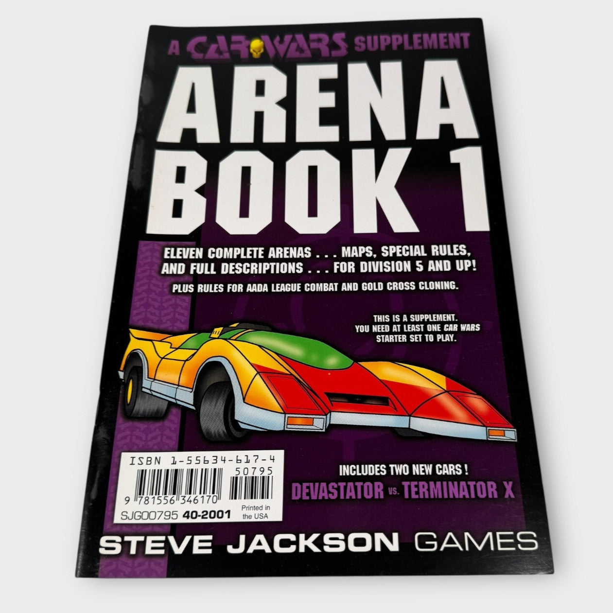 Car Wars Arena Book 1 Steve Jackson Games 40-2001 Uncut Devastator Terminator X