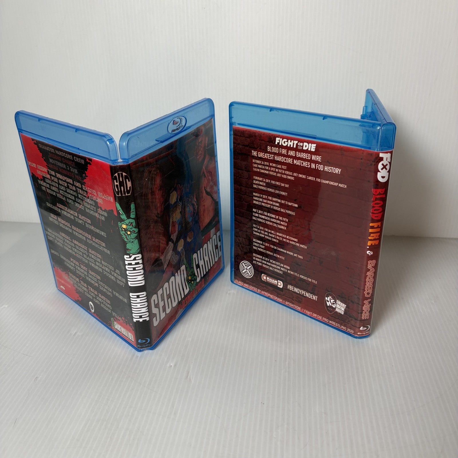 Indie Wrestling Blu-ray Lot of 2 GHC Second Chance & FOD Blood Fire Barbed Wire