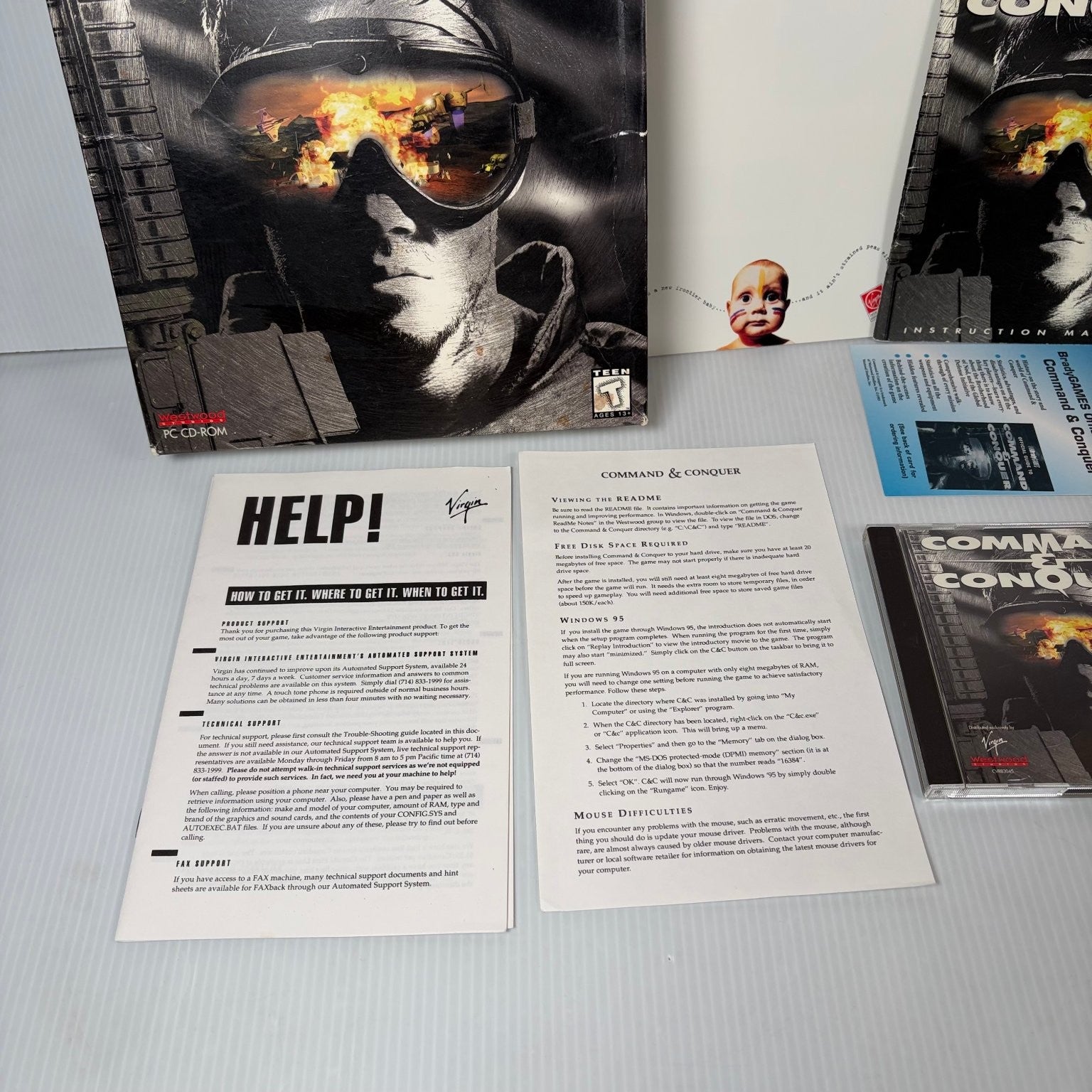 Command & Conquer Big Box PC CD-ROM Video Game Real-Time Strategy RTS Complete