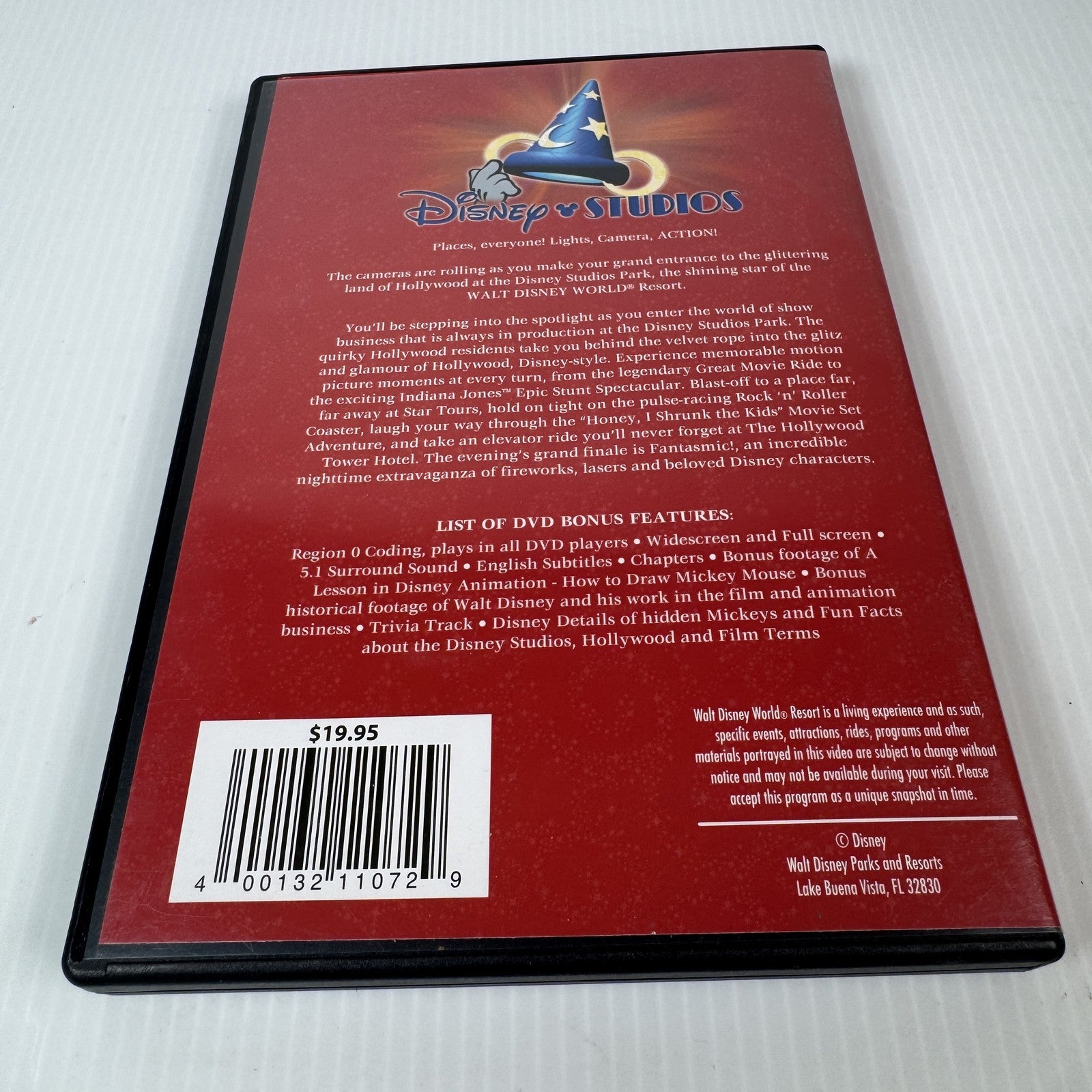 Disney Studios DVD 2001 Walt Disney World Resort Special Features Mickey Mouse