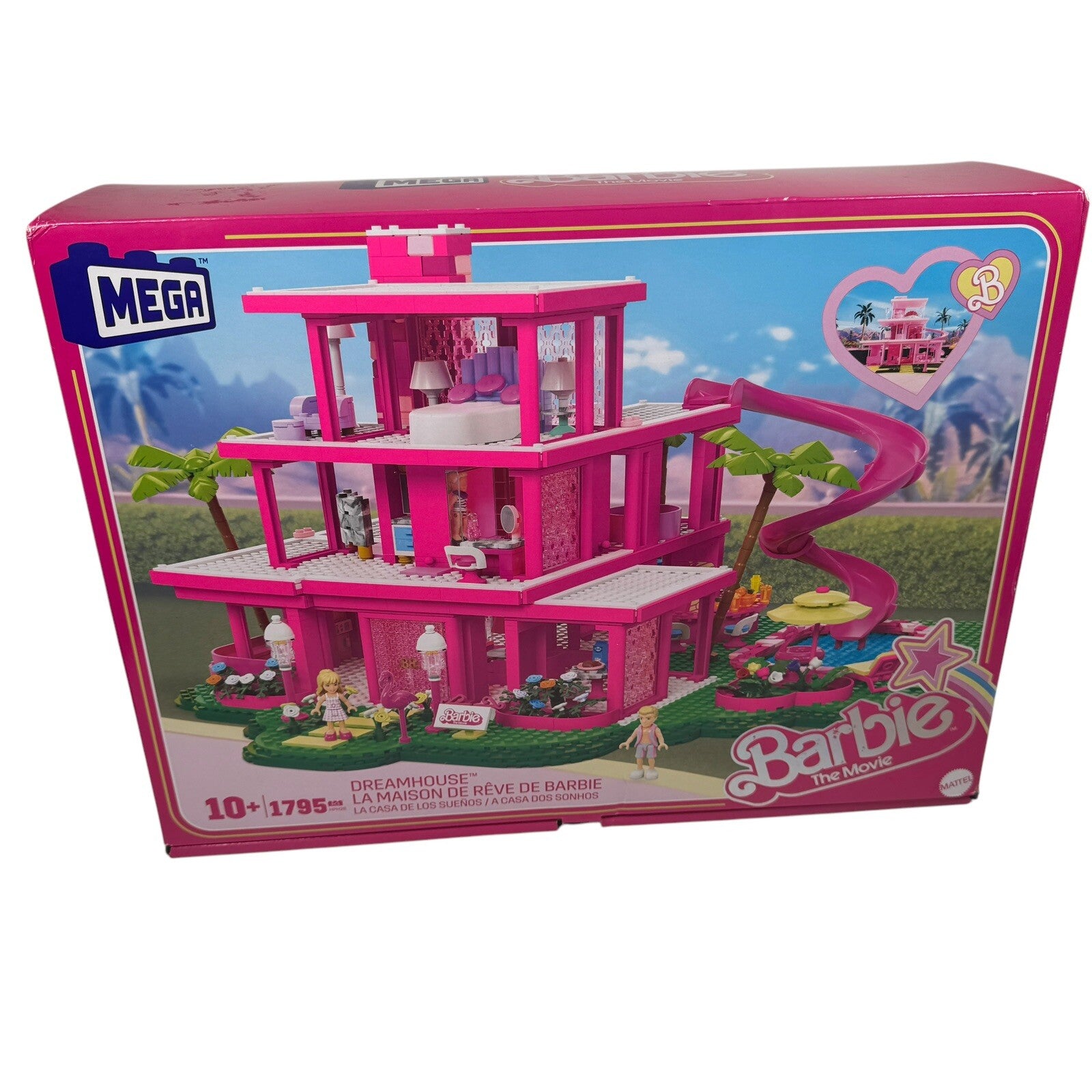 MEGA Brands Barbie The Movie Building Toys Set DreamHouse 1795 Pieces 4 Figures