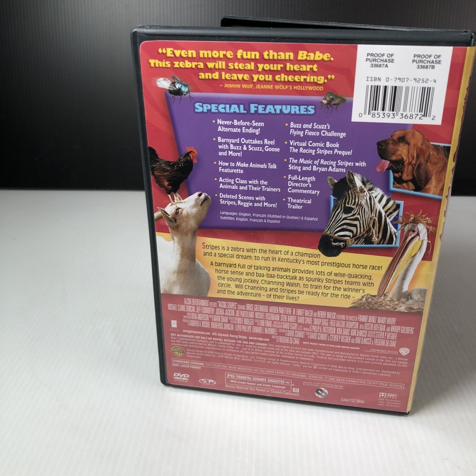 Racing Stripes DVD 2005 Full-Screen Edition Frankie Muniz Steve Harvey