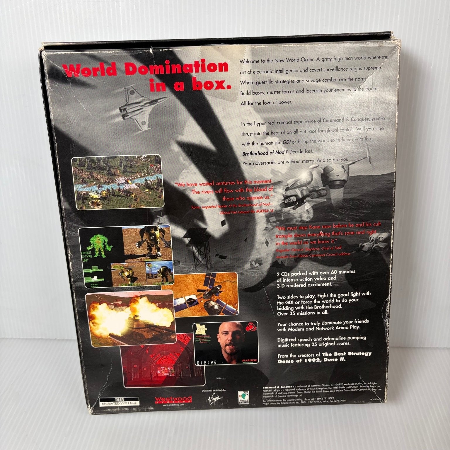 Command & Conquer Big Box PC CD-ROM Video Game Real-Time Strategy RTS Complete