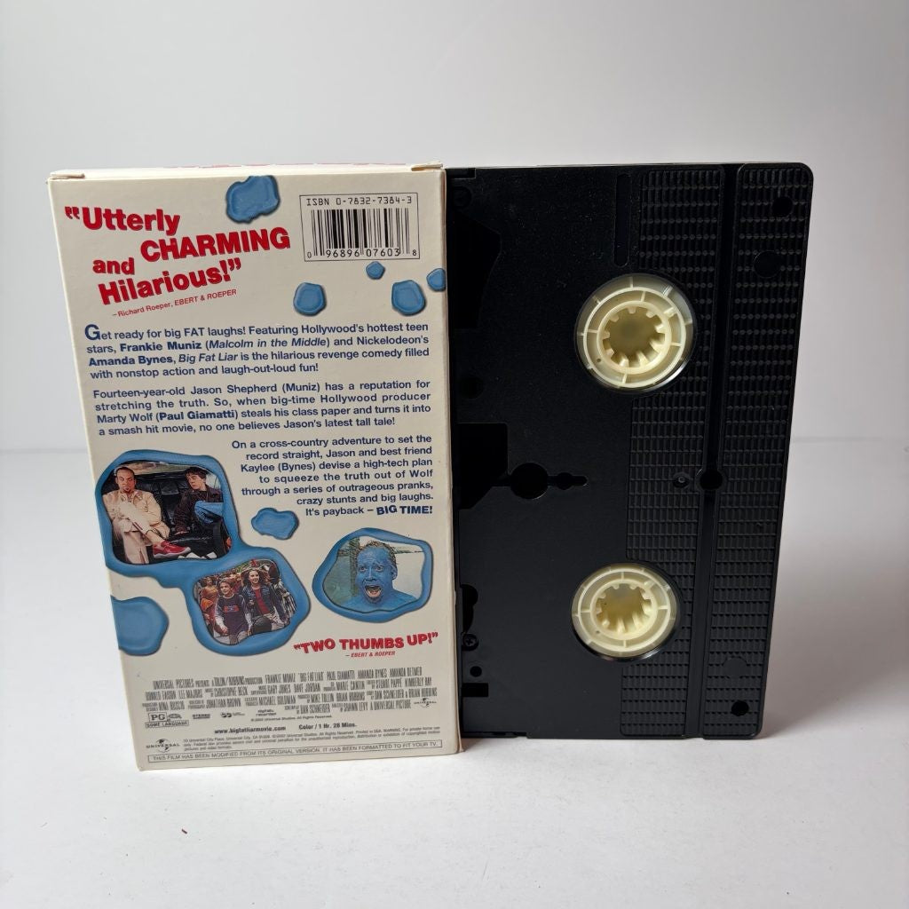 Big Fat Liar VHS Frankie Muniz Amanda Bynes Paul Giamatti Universal Comedy