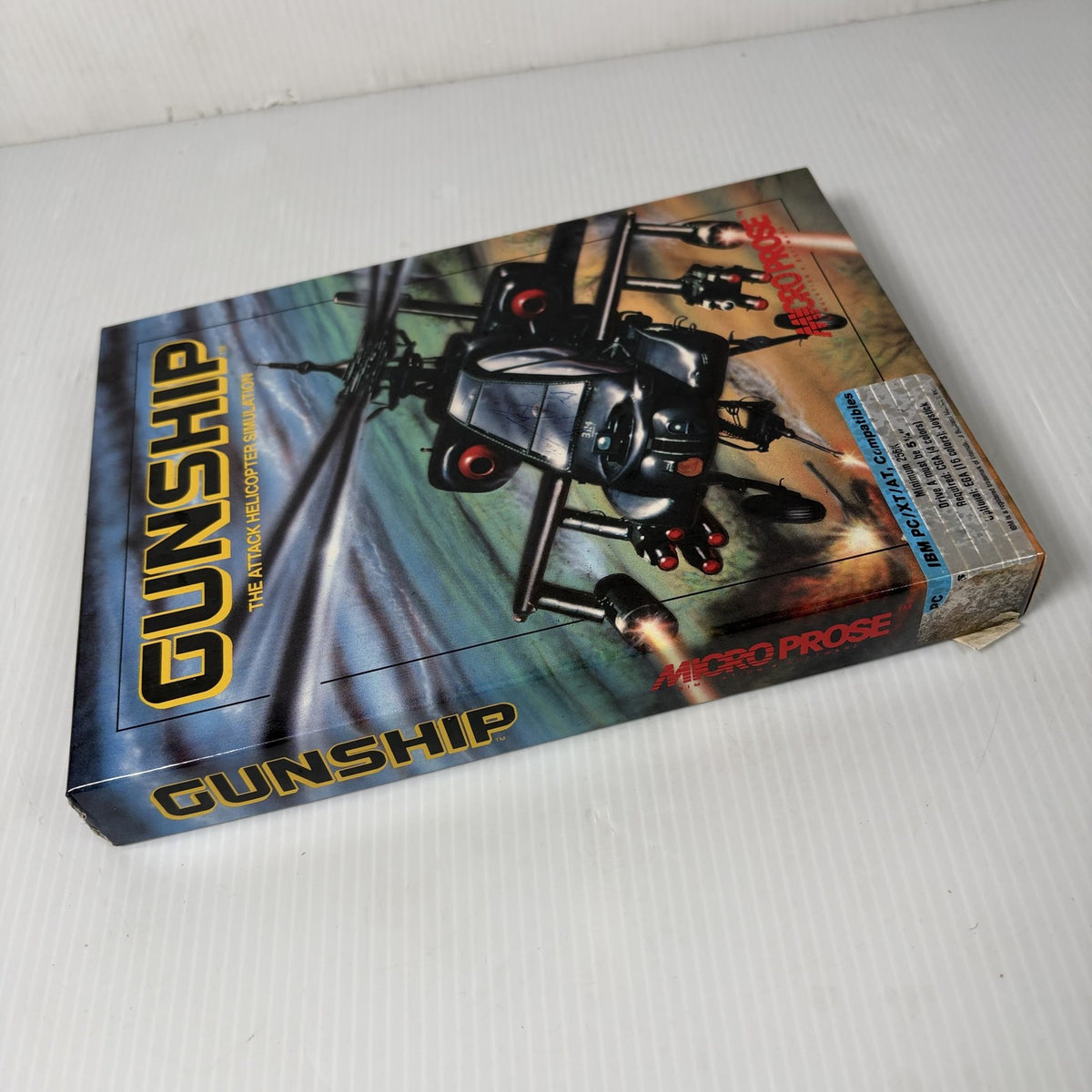 Gunship The Attack Helicopter Simulation IBM PC XT AT Vintage Big Box PC Game
