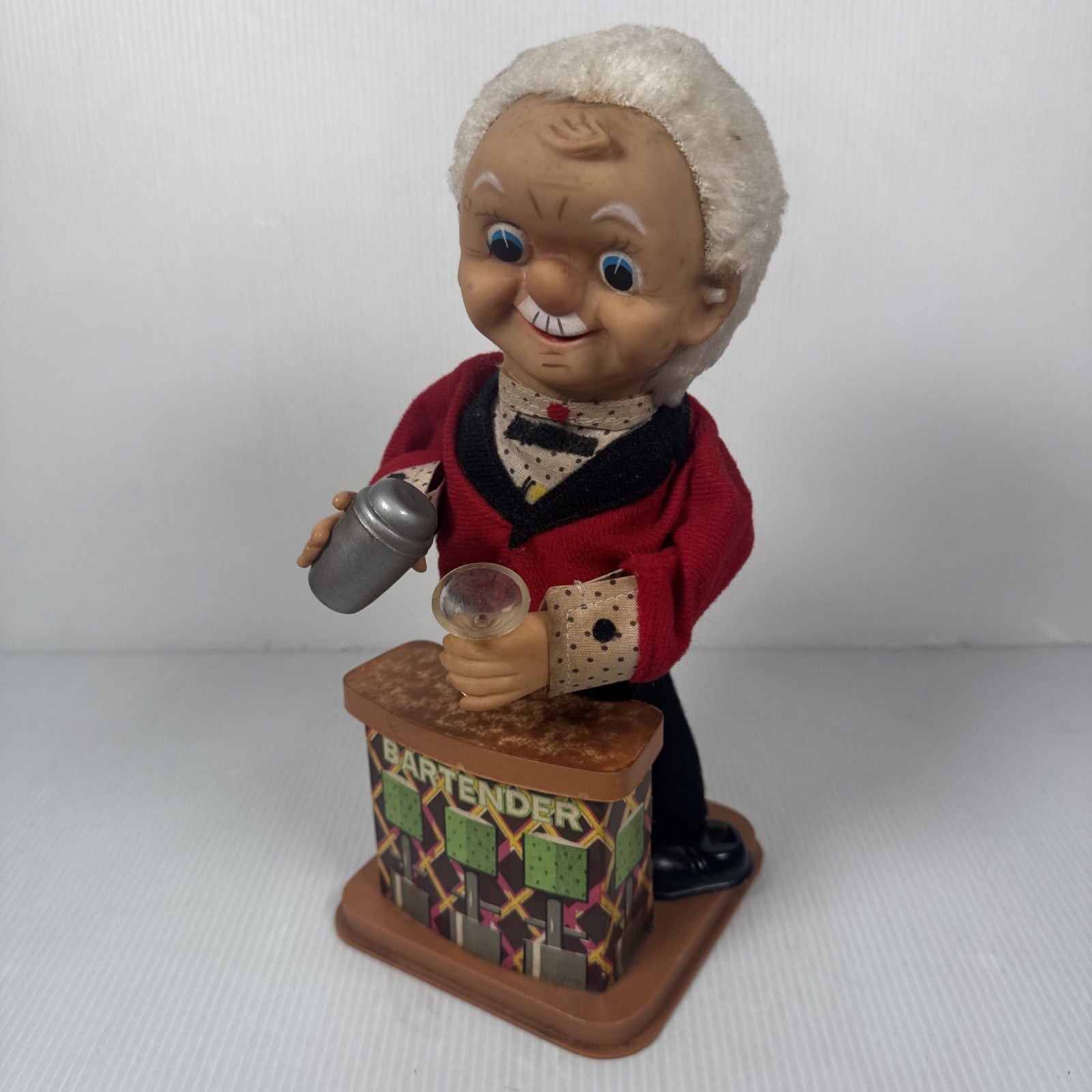 Vintage 1960’s Rosco Battery Powered Bartender Tin Toy Made in Japan Not Working
