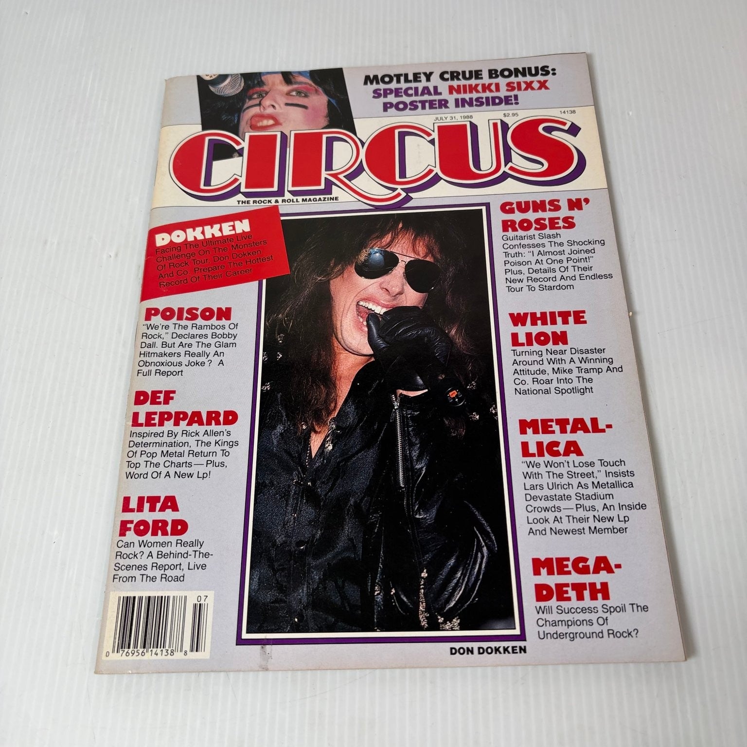 Circus Magazine July 31 1988 Dokken Nikki Sixx Poster Motley Crue Heavy Metal
