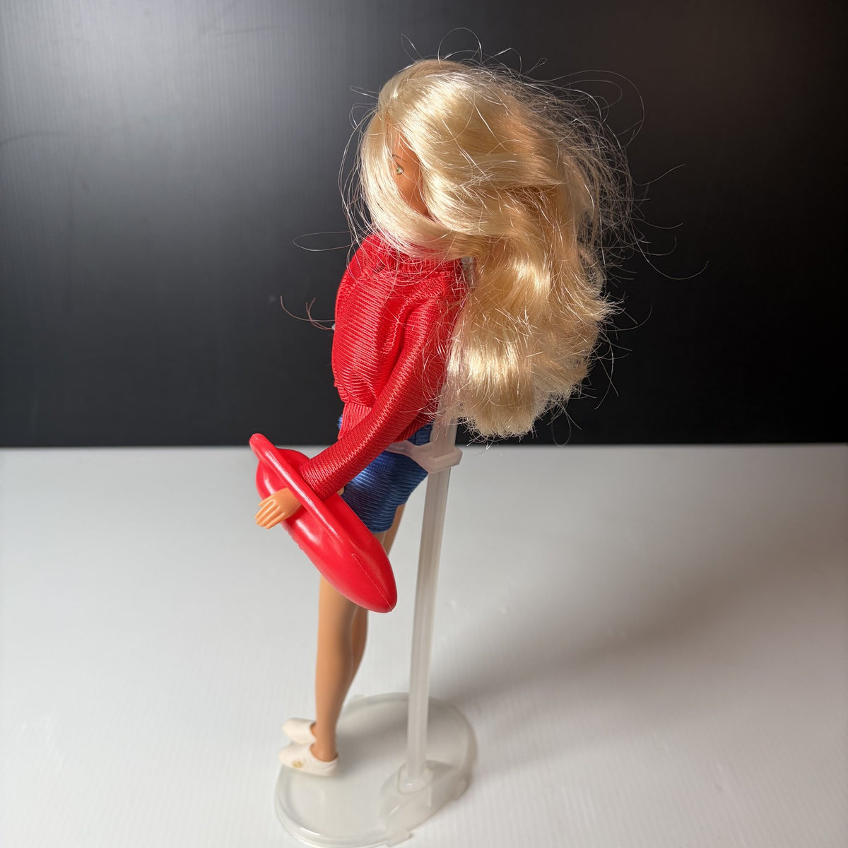 Vintage Baywatch Doll CJ Parker Pamela Anderson Red Jacket Blue Shorts Lifeguard