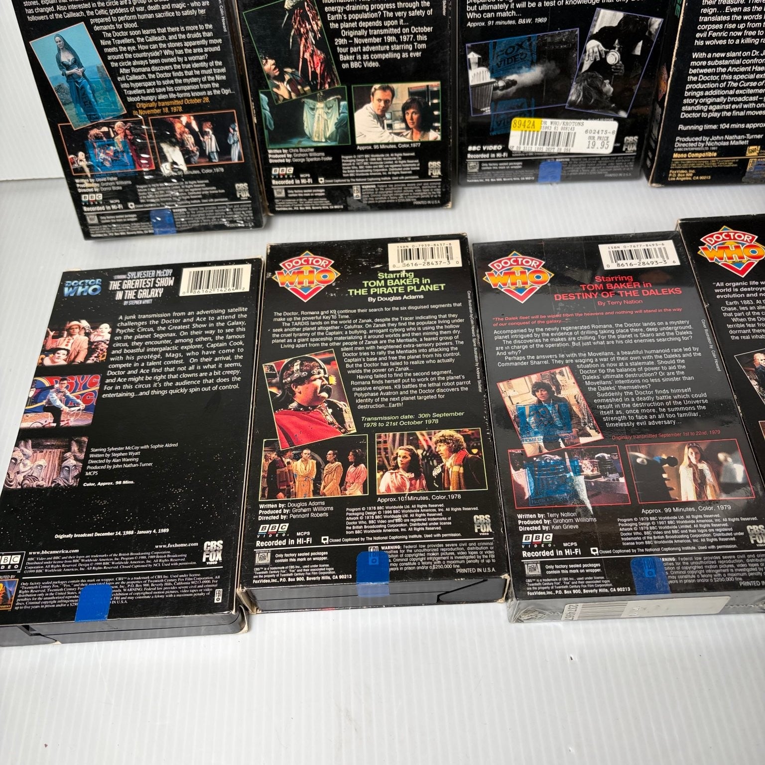 Doctor Who Vintage VHS Mixed Lot of 12 w/ Some Sealed E-Space Trilogy Sci-Fi