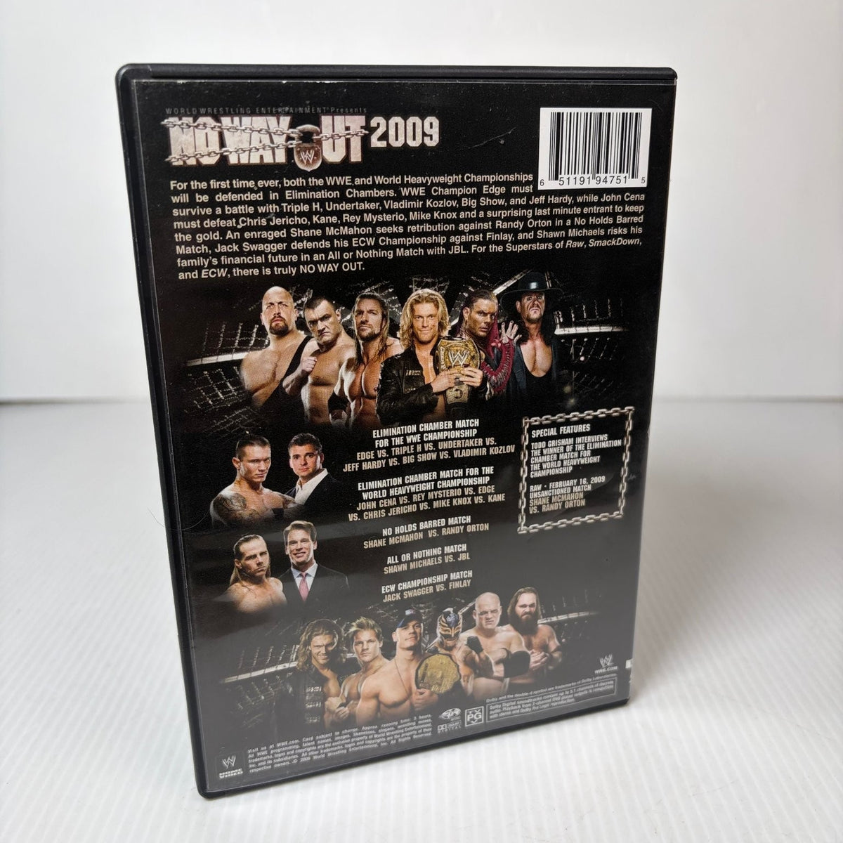 WWE No Way Out 2009 DVD Elimination Chamber Randy Orton John Cena Undertaker