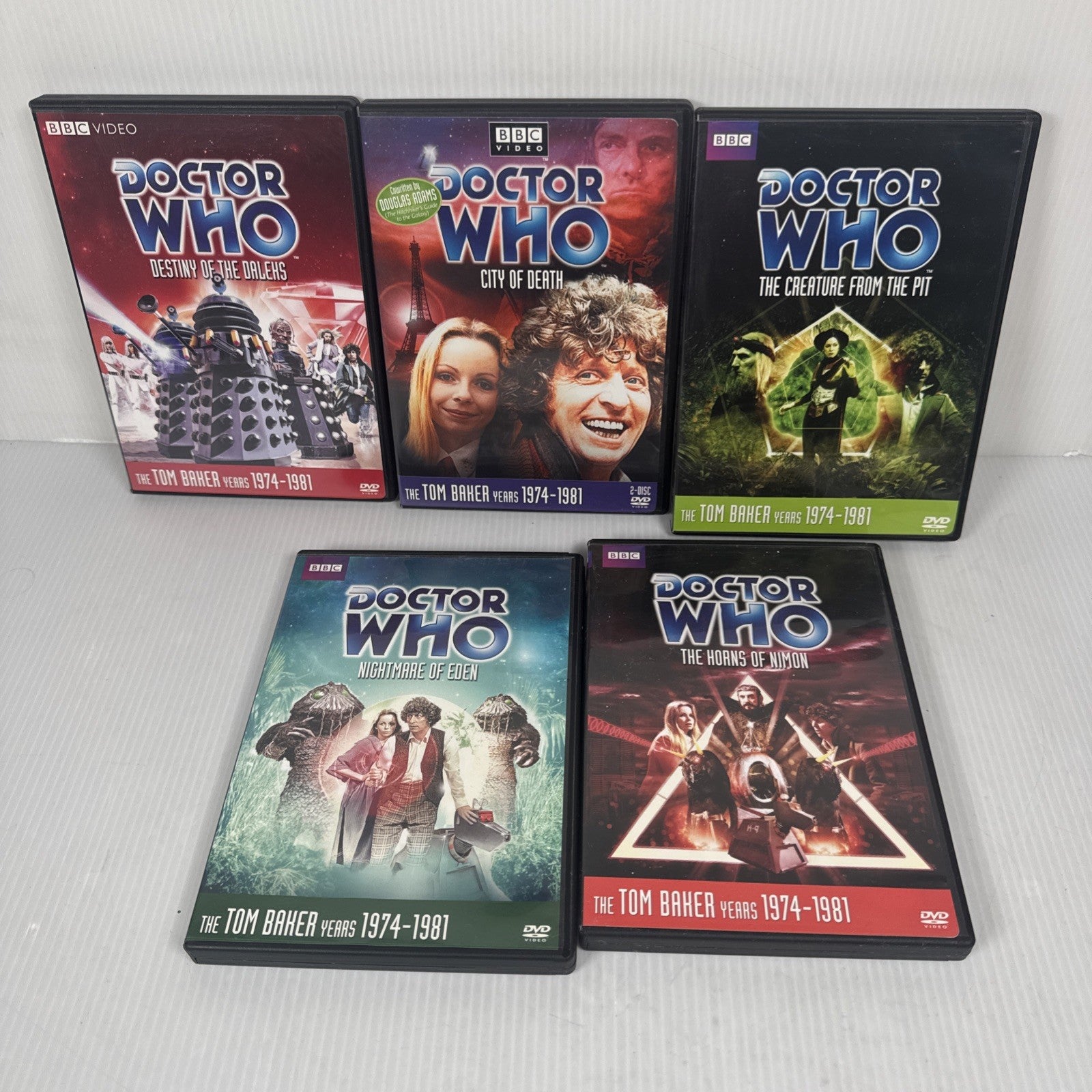 Mixed Lot Of 5 Doctor Who DVDs Tom Baker Years US Release NTSC Story 104-108