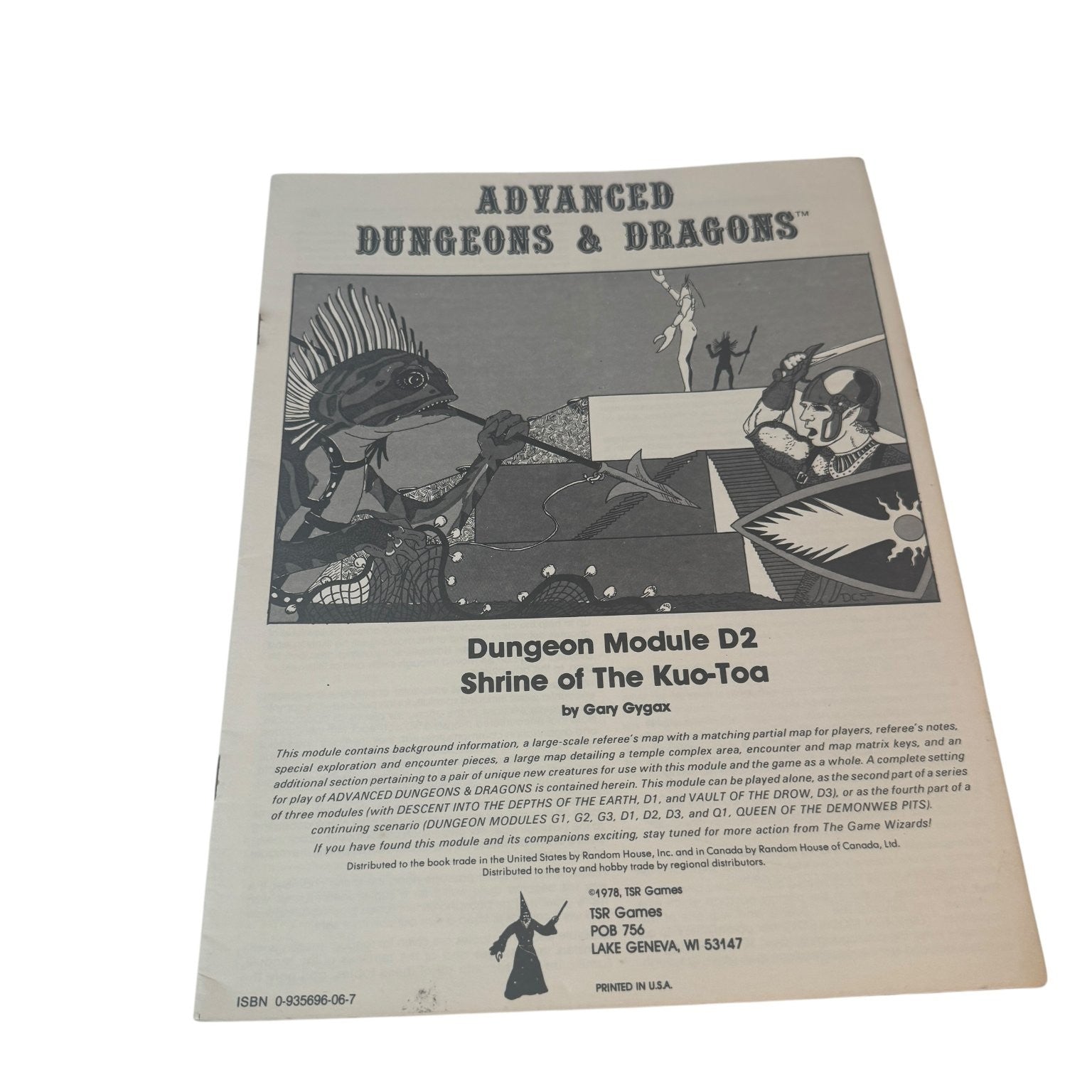 Dungeons & Dragons Dungeon Module D2 Shrine of The Kuo-Toa AD&D 1978 Gary Gygax