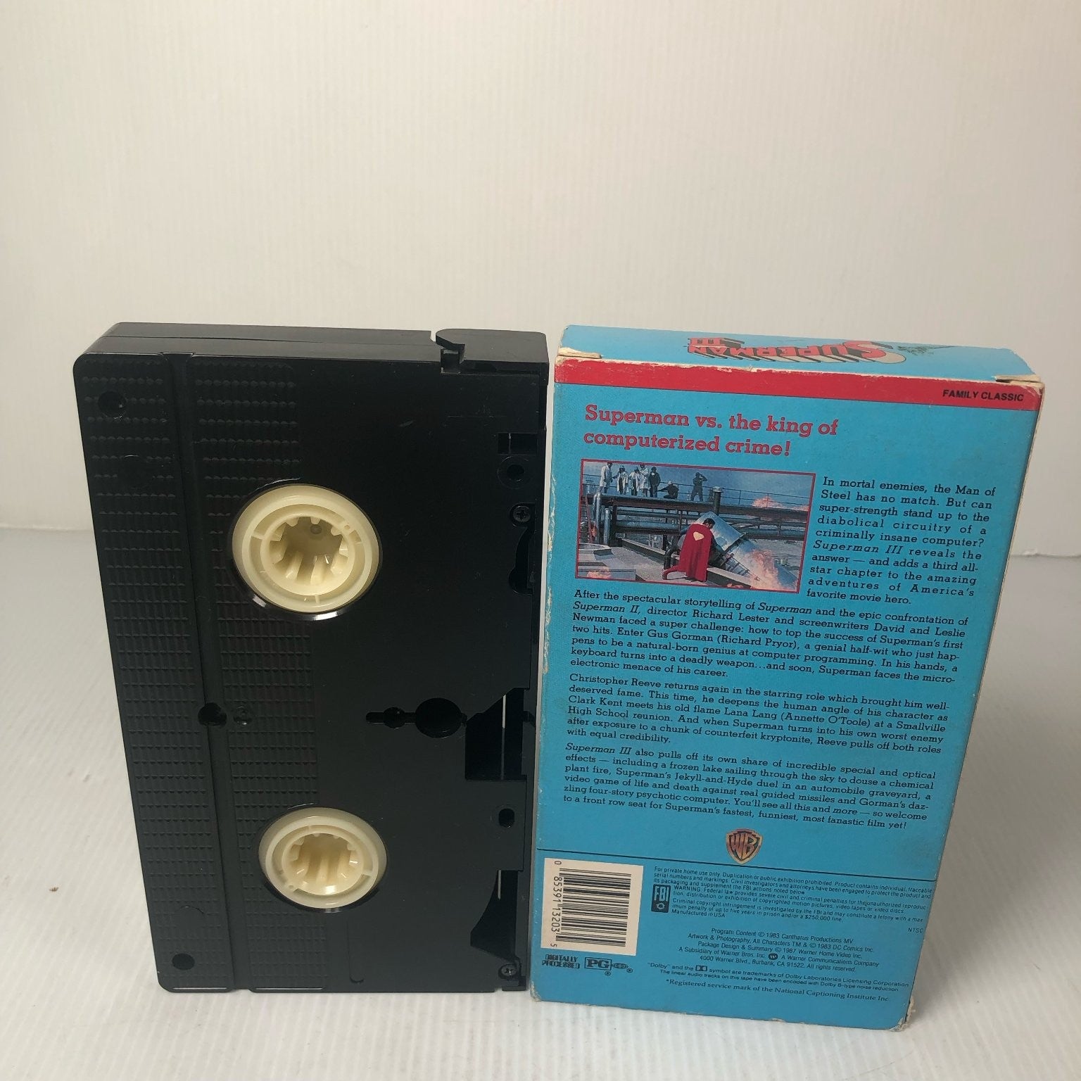 SUPERMAN III VHS 1983 Sci-Fi Action Comedy Christopher Reeve Warner Home Video