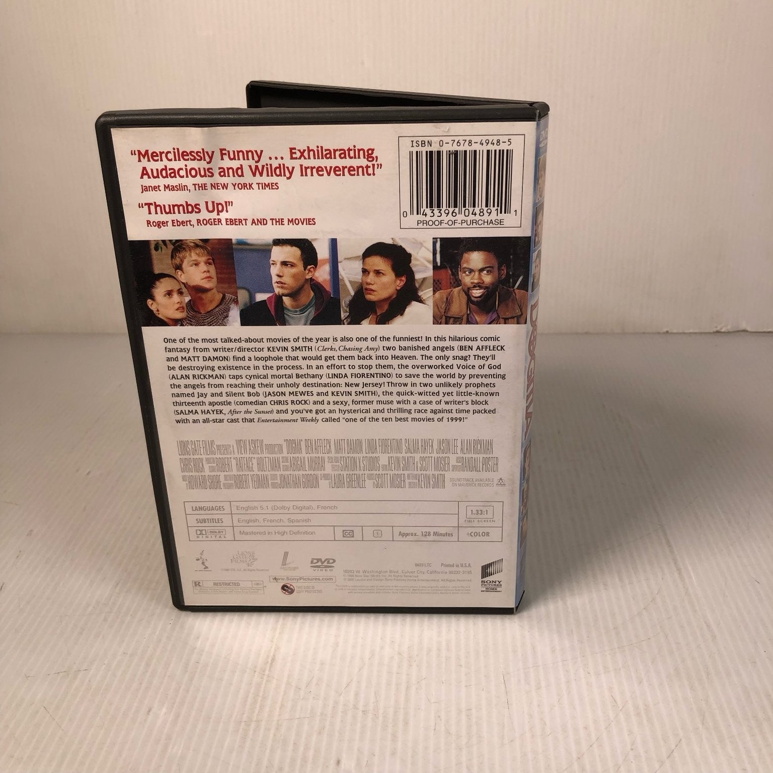 Dogma DVD 1999 Ben Affleck Matt Damon Kevin Smith R Rated Comedy Film