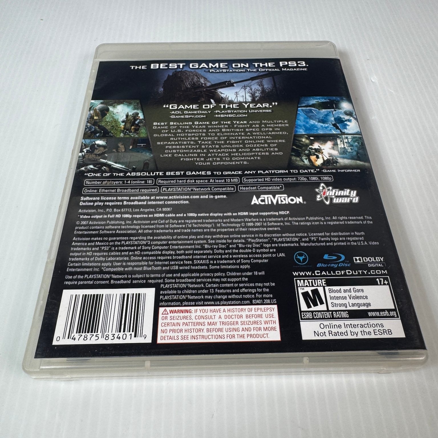 Call of Duty 4 Modern Warfare Game of the Year Edition PS3 Game Complete CIB