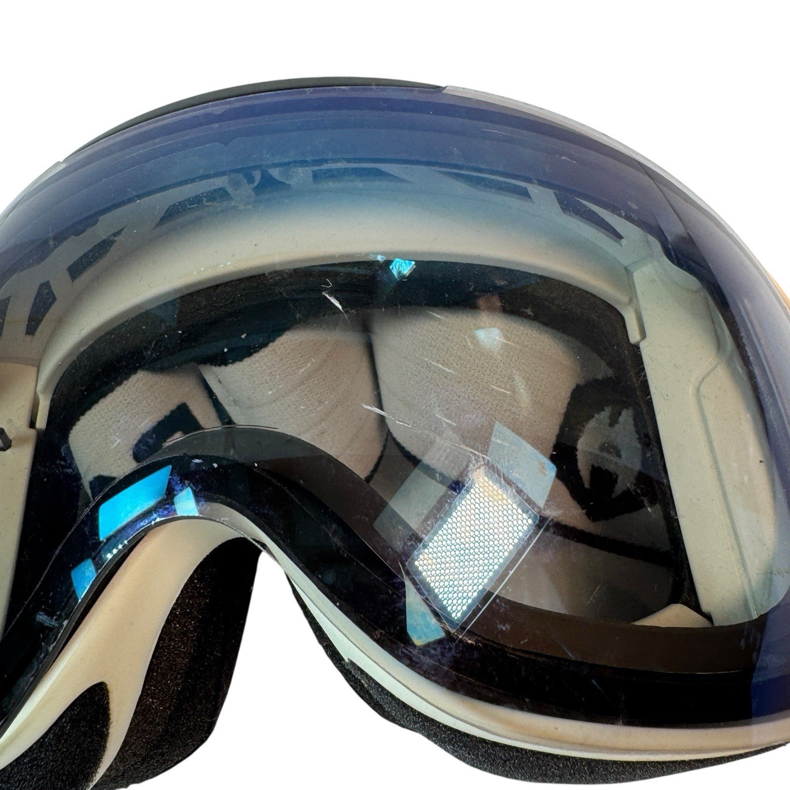 Abom Heated Anti-Fog Ski Snowboard Goggles White Frame Blue Lens