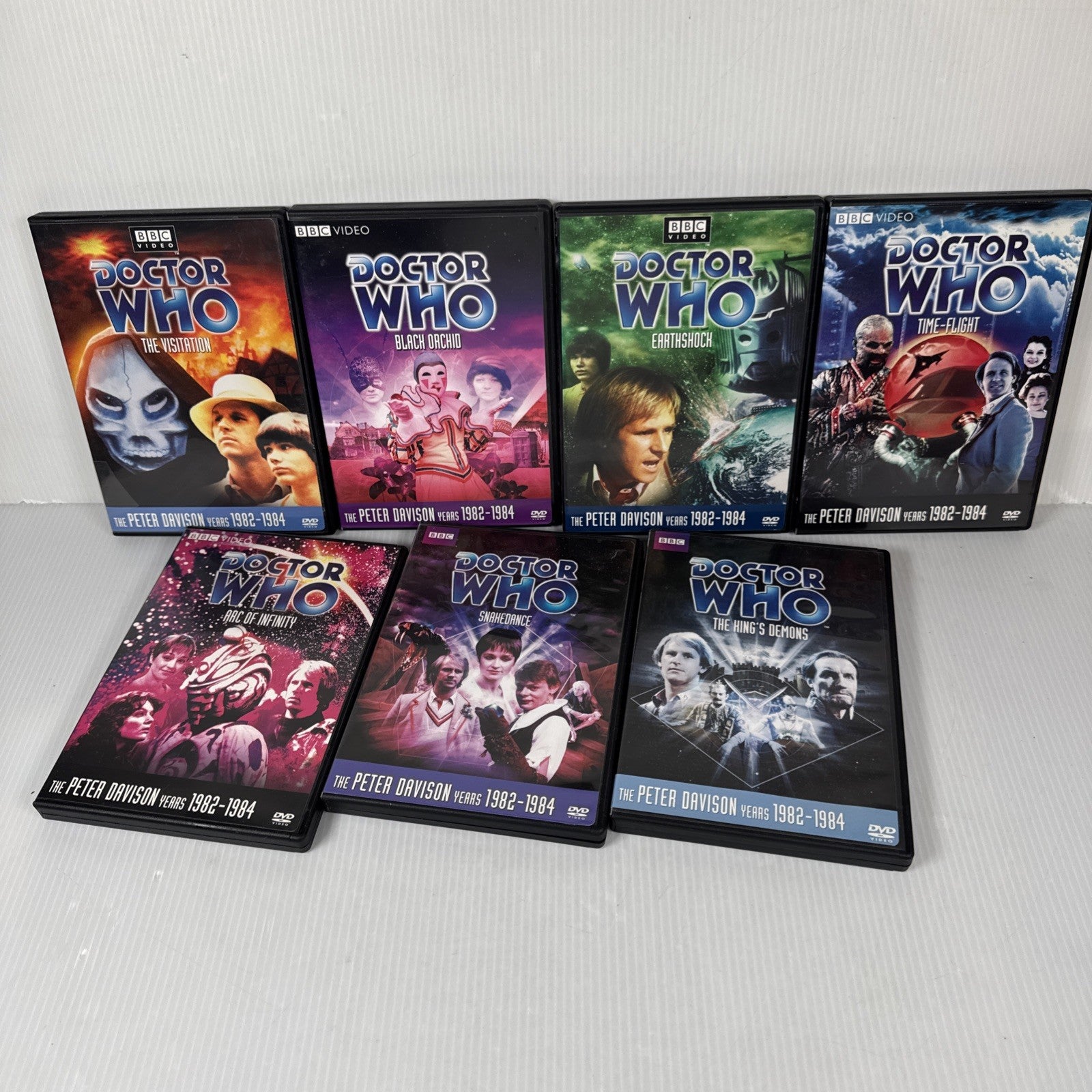 Mixed Lot 7 Doctor Who DVDs Peter Davison Years US Release Story 120-125 & 129