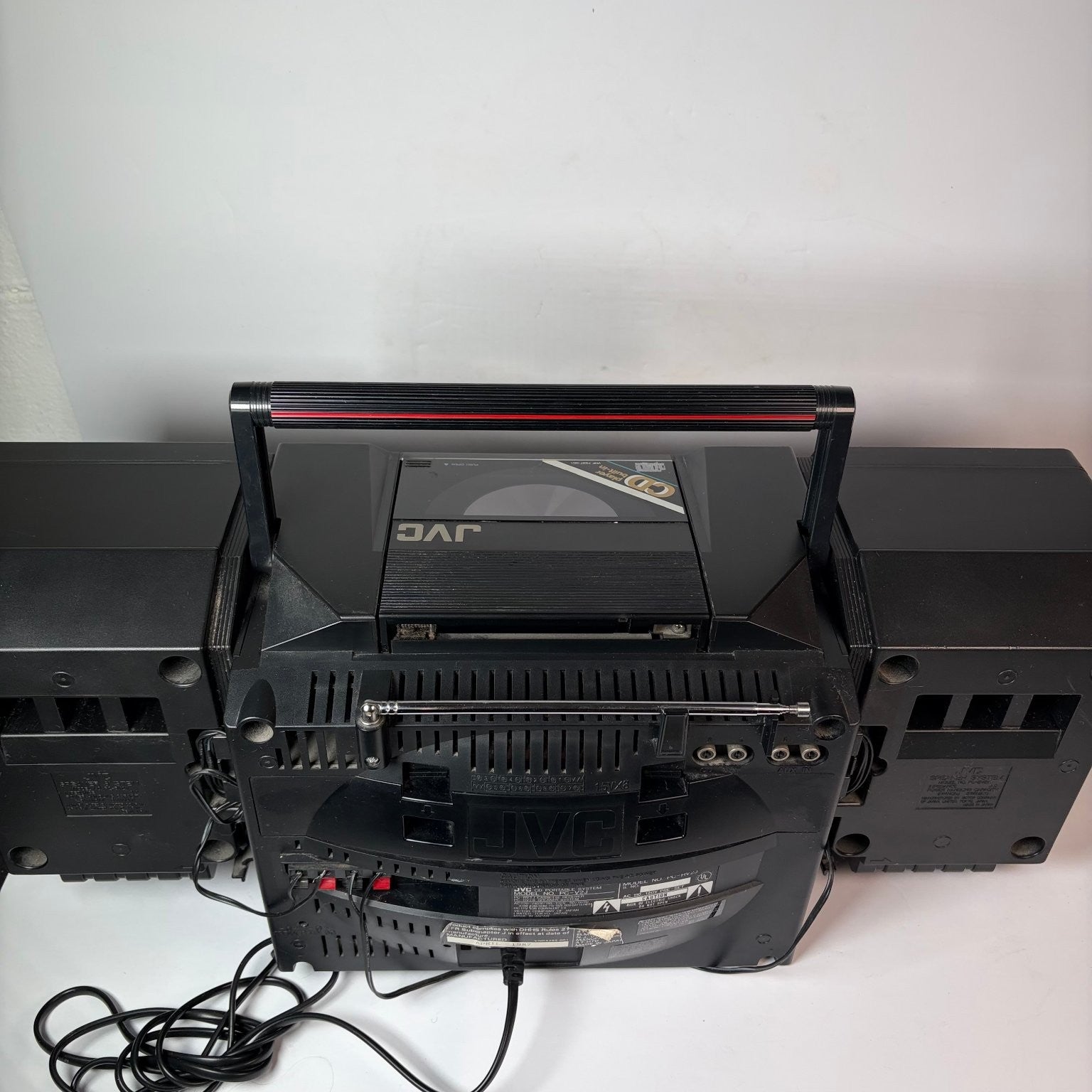 JVC PC-V2 Portable CD Cassette Boombox Radio Cassette Player Works No CD