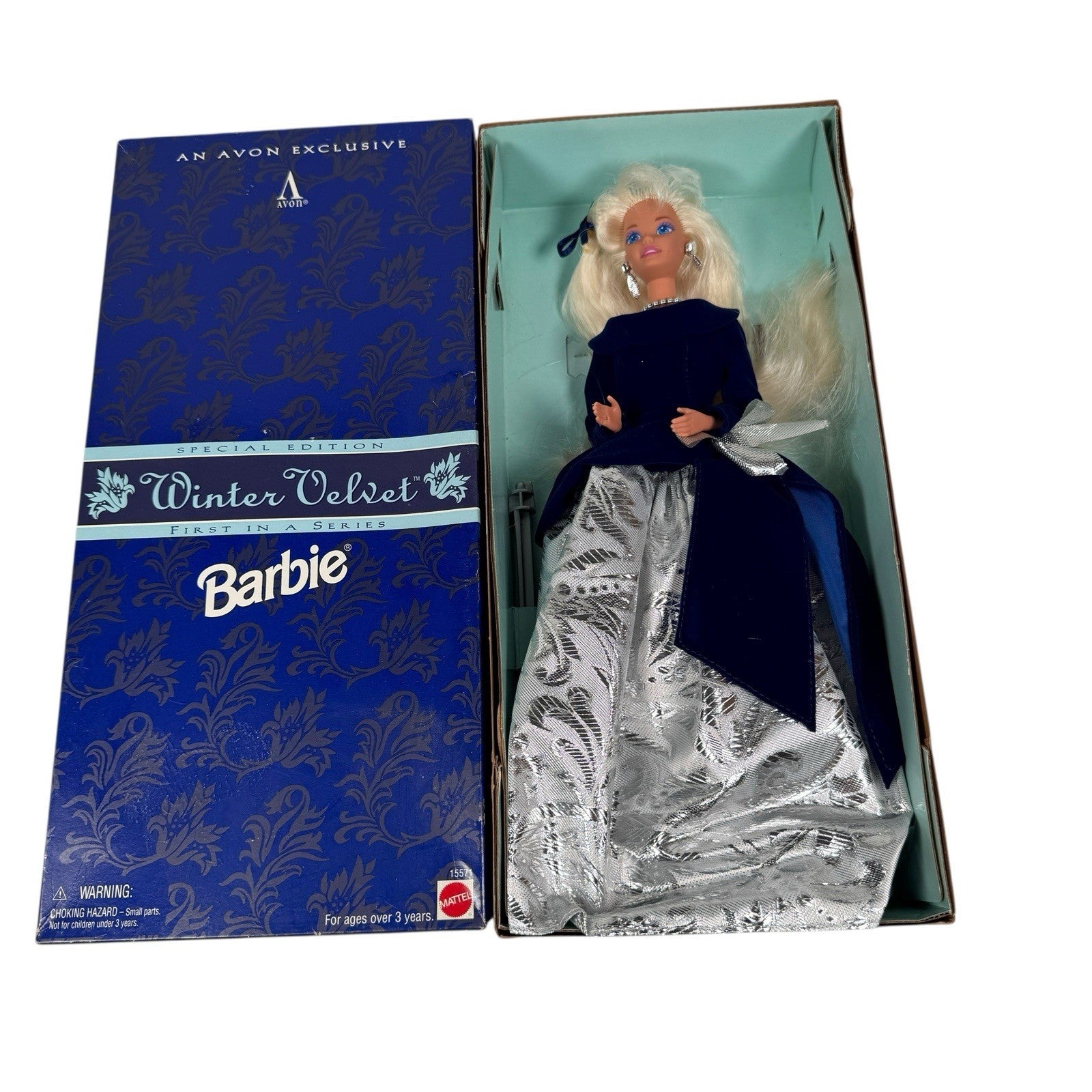 WINTER VELVET Barbie Doll Blonde Avon Special Edition Mattel 1995