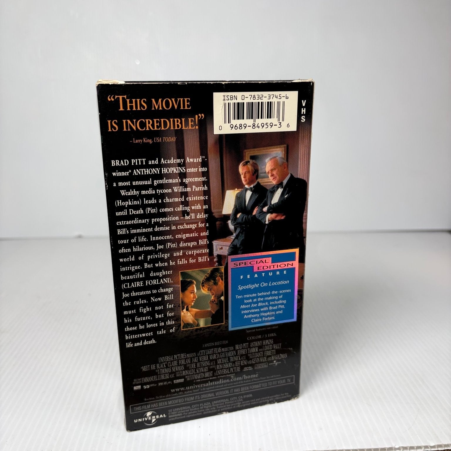 Meet Joe Black VHS 1998 Drama Special Edition Holographic Brad Pitt Universal